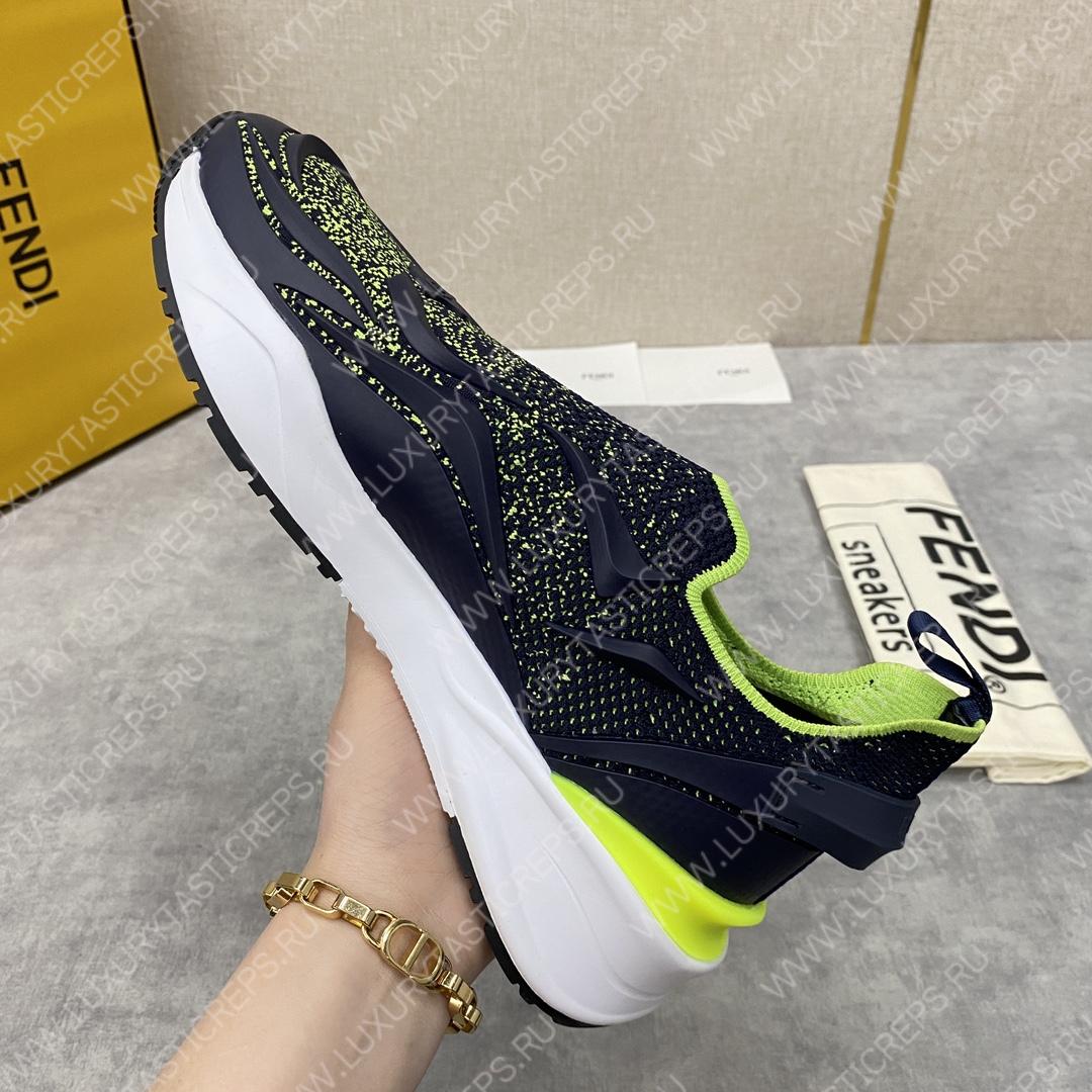 F**di flow low tops white and green 7e1392ajzhf1hgr