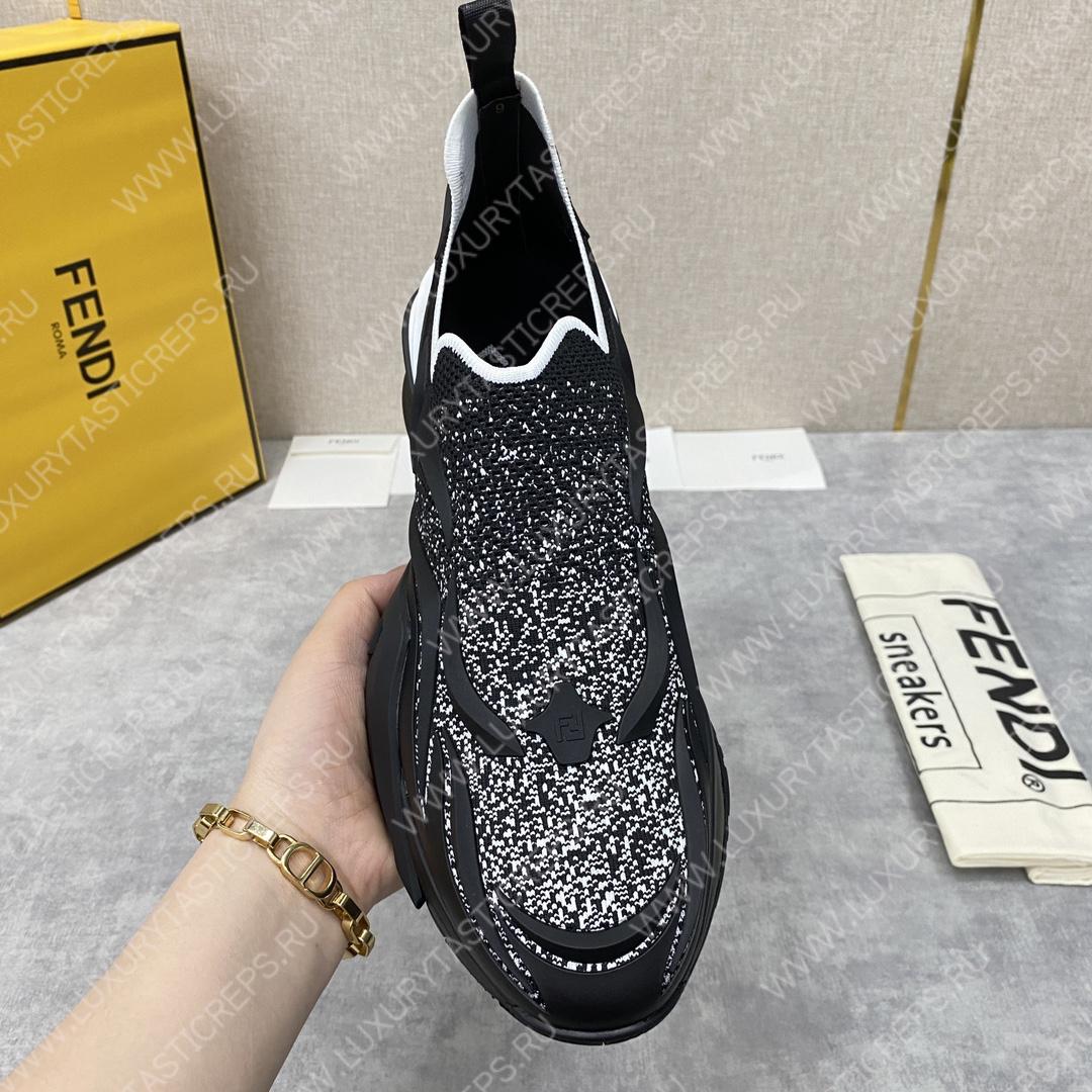 F**di flow low tops black and silver 7e1392ajzhf1hgr
