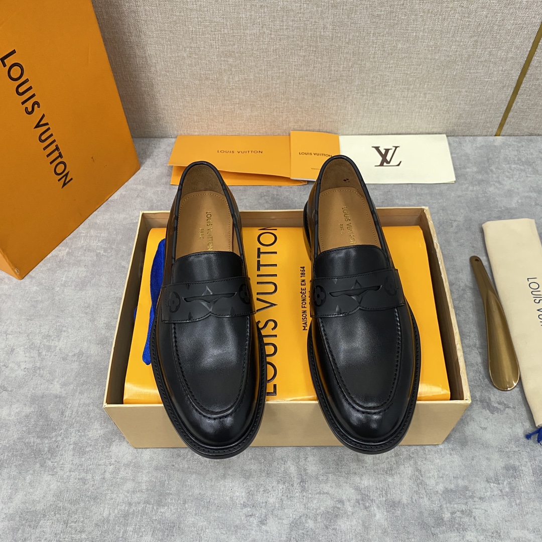 l**is V*t*n glove loafer black 1aa2dx