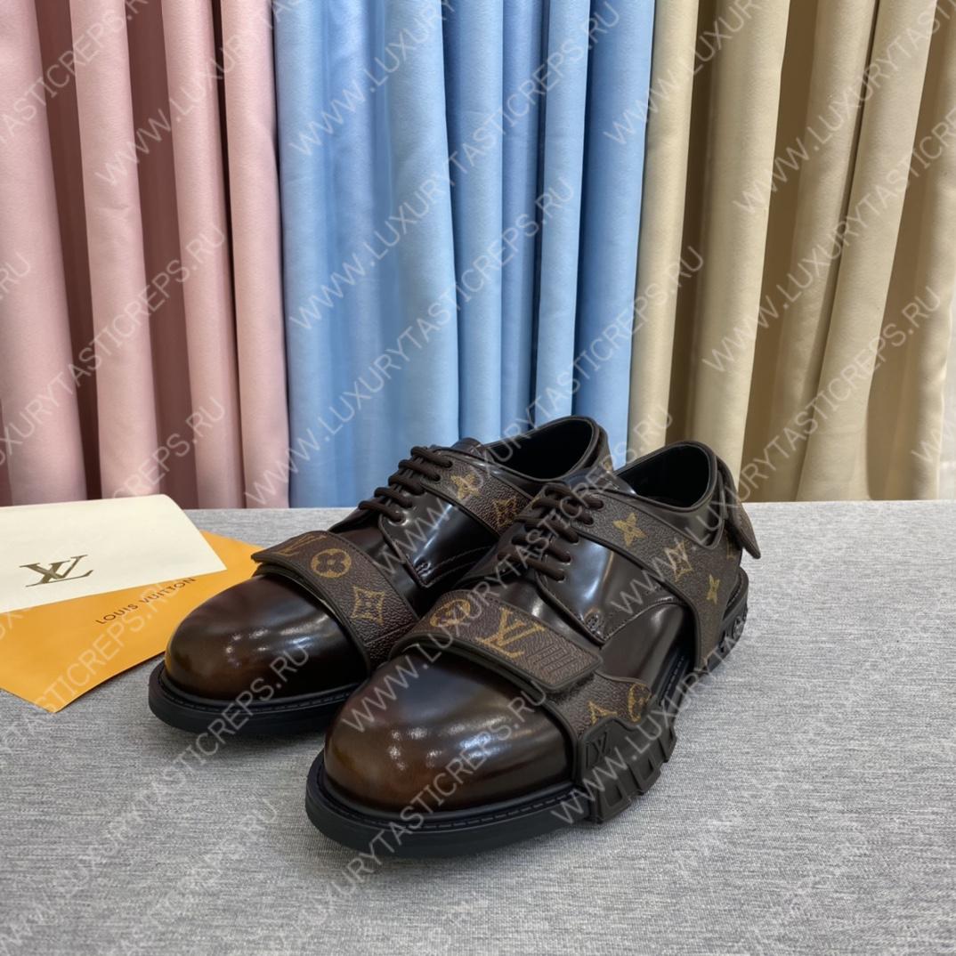 l**is V*t*n derby harness shoes brown 674591b