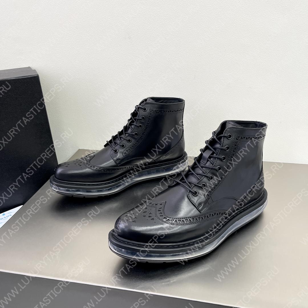 Pra*a brogue derby ankle boots black 2te127