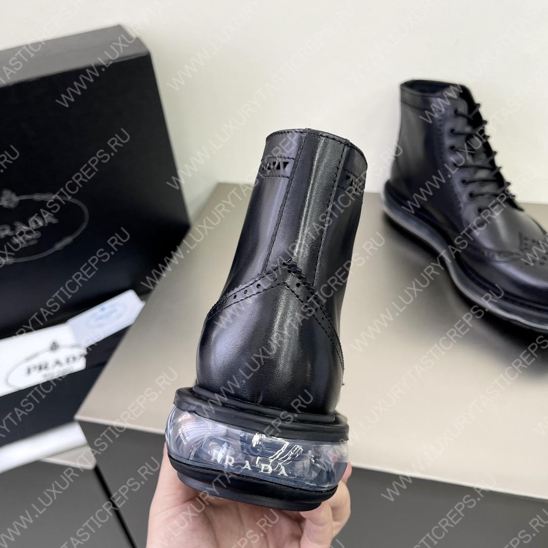 Pra*a brogue derby ankle boots black 2te127