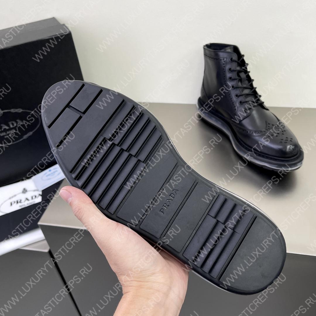 Pra*a brogue derby ankle boots black 2te127