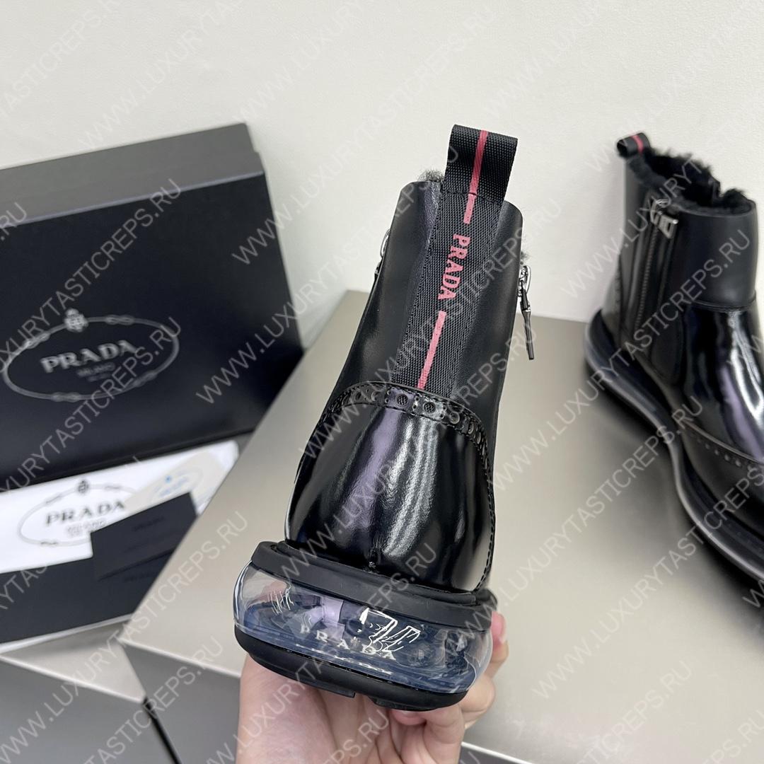 Pra*a brogue derby ankle boots black 2te127