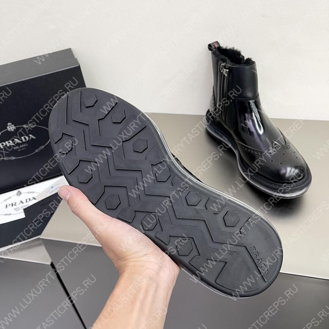 Pra*a brogue derby ankle boots black 2te127