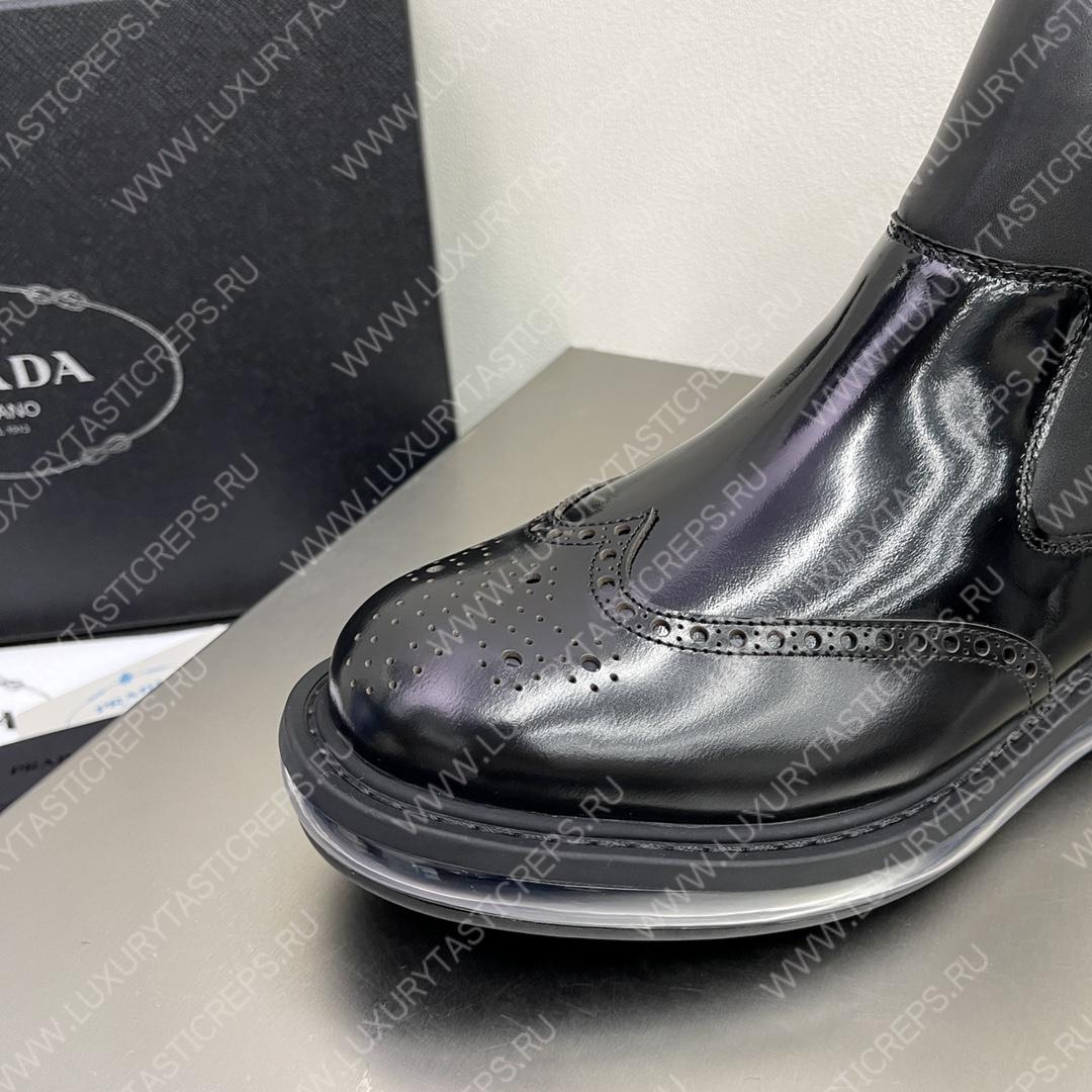 Pra*a brogue derby ankle boots black 2te127
