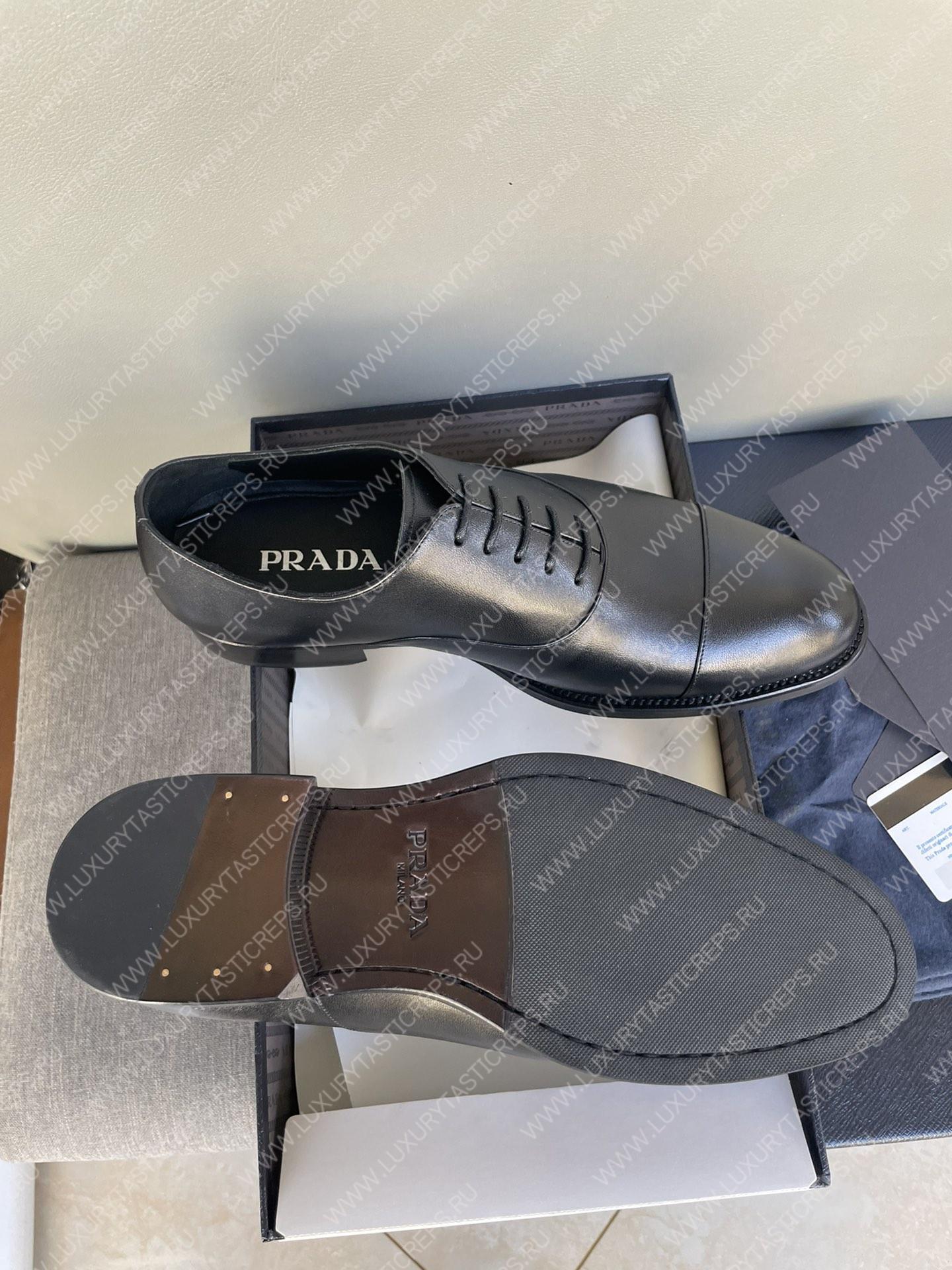 Pra*a brushed leather derby shoes black 2eb1746