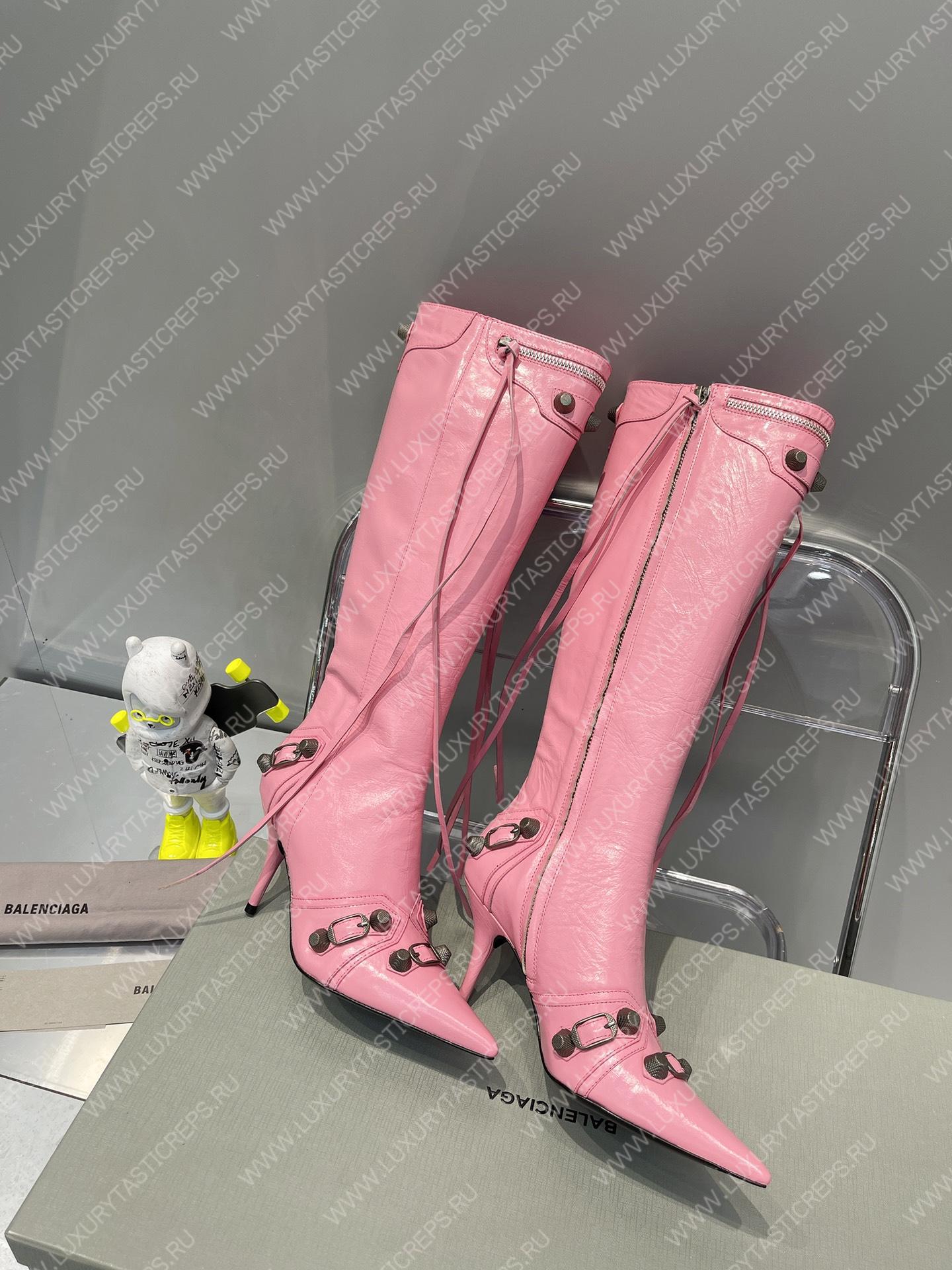 BALNECIAGA WOMEN’S CAGOLE 90MM BOOT OPTIC PINK 694395WA