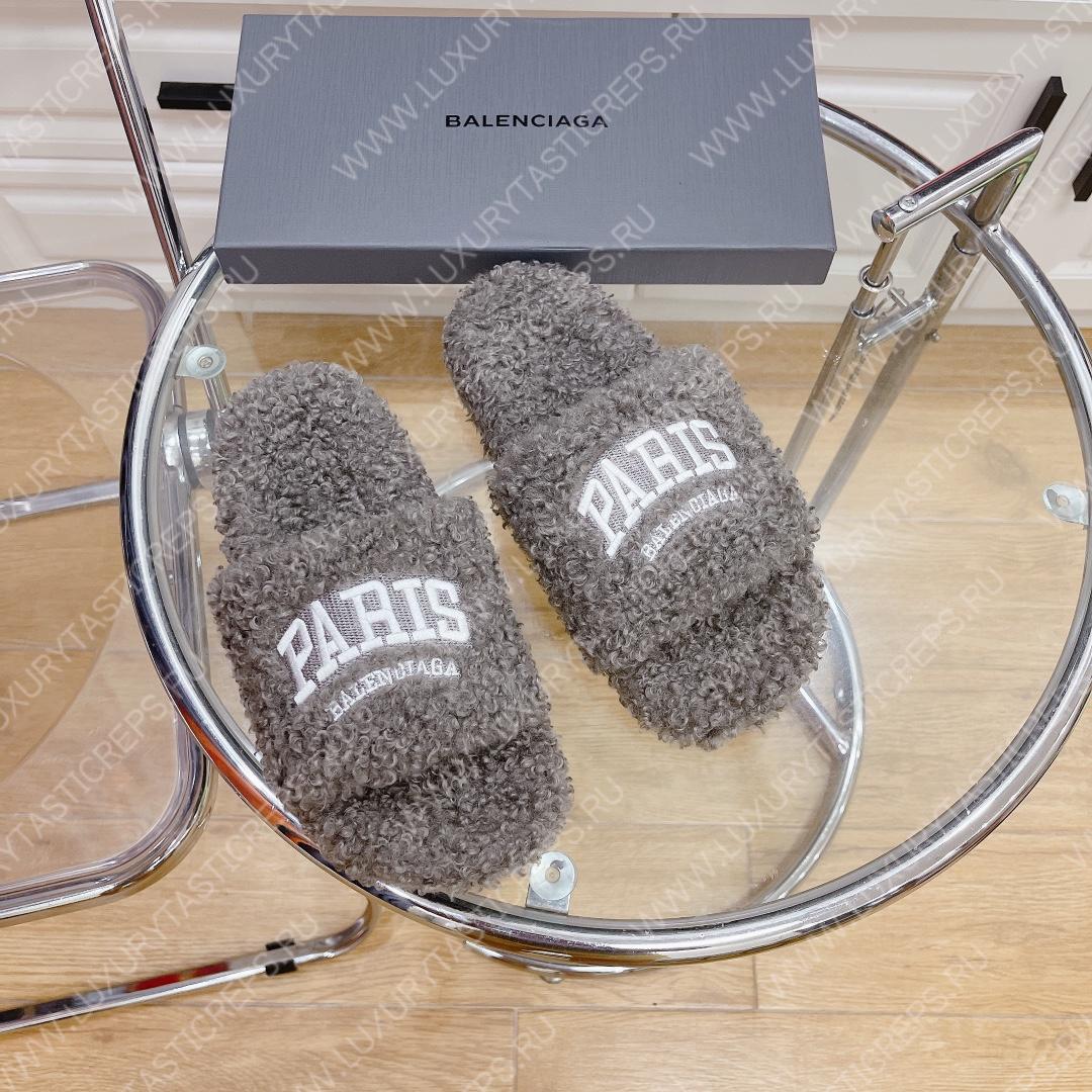Ba*len*cia*ga furry slide light grey 654261w2b411090