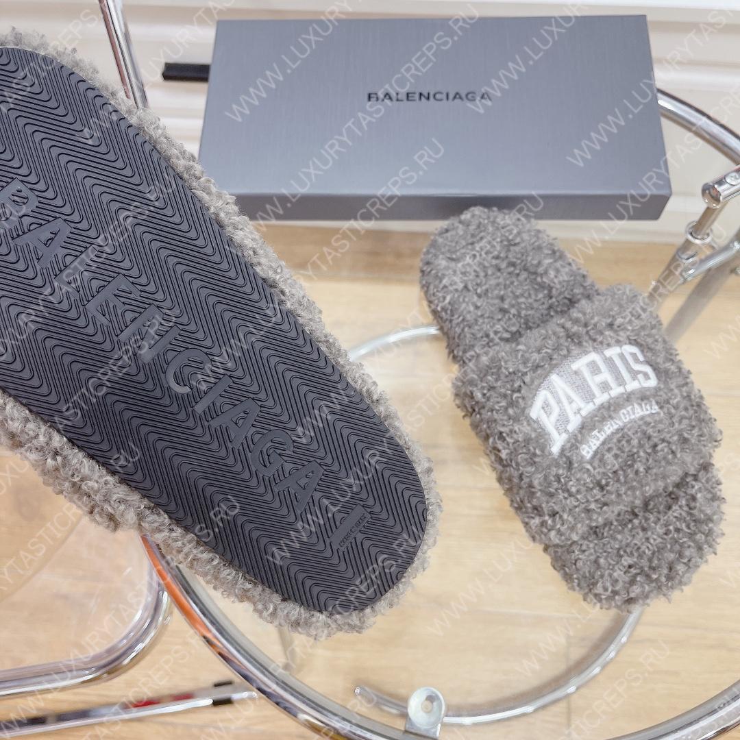 Ba*len*cia*ga furry slide light grey 654261w2b411090