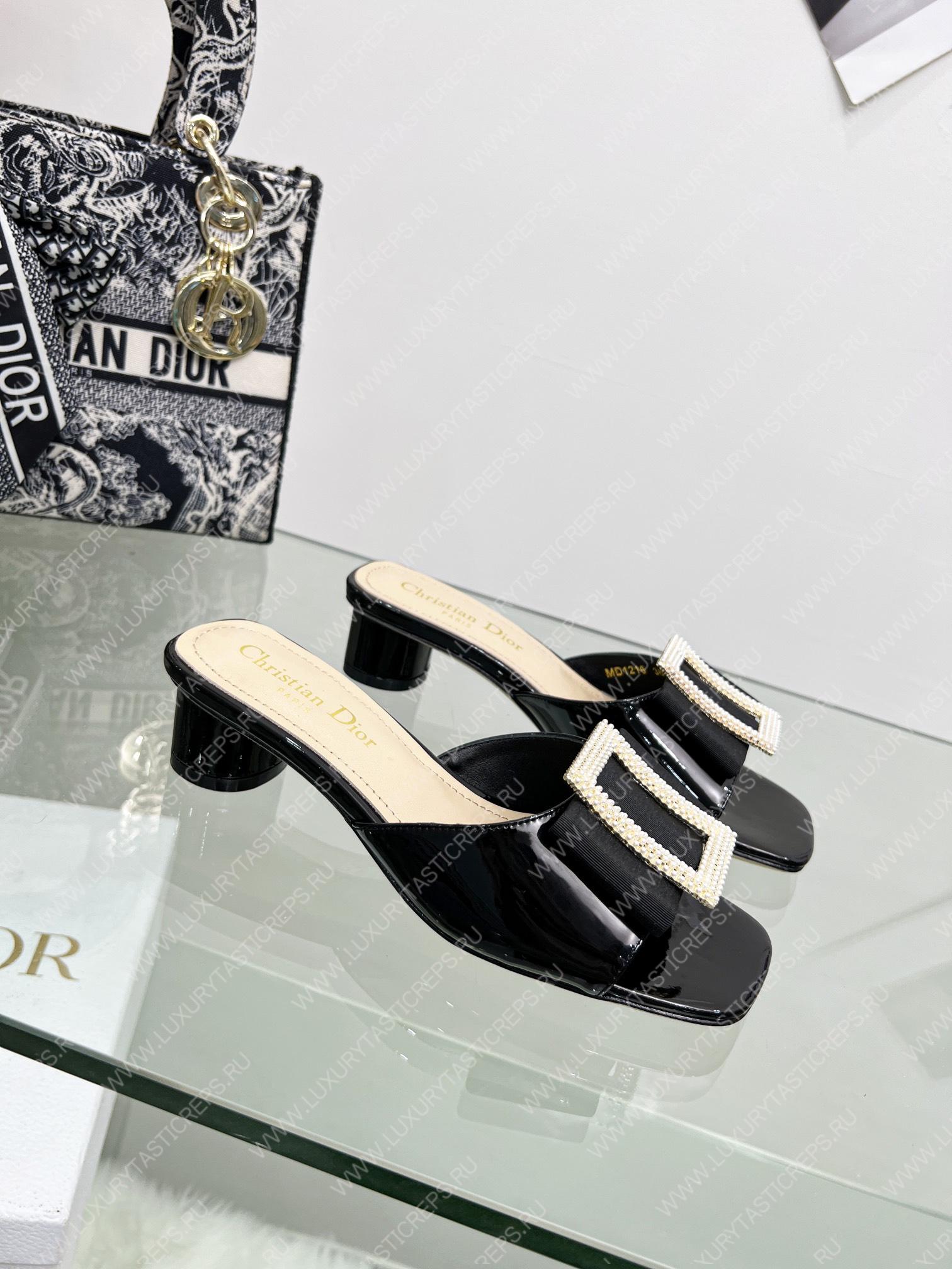 D*or idylle heeled slide black kcq768cst