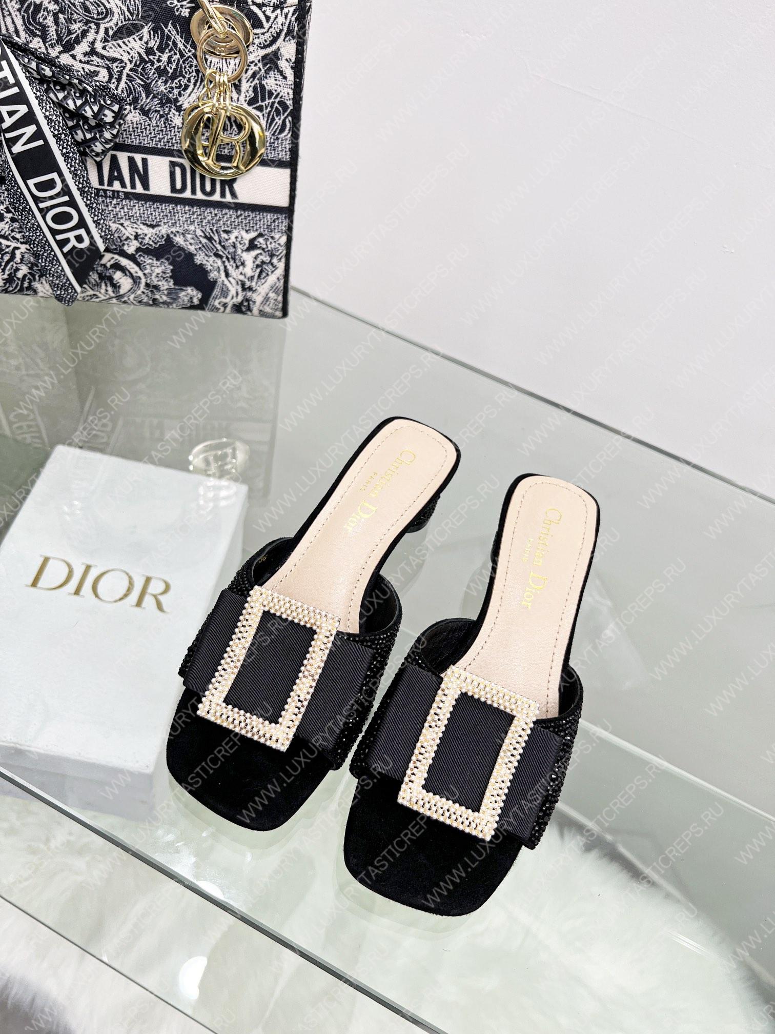 D*or idylle heeled slide black kcq768cst