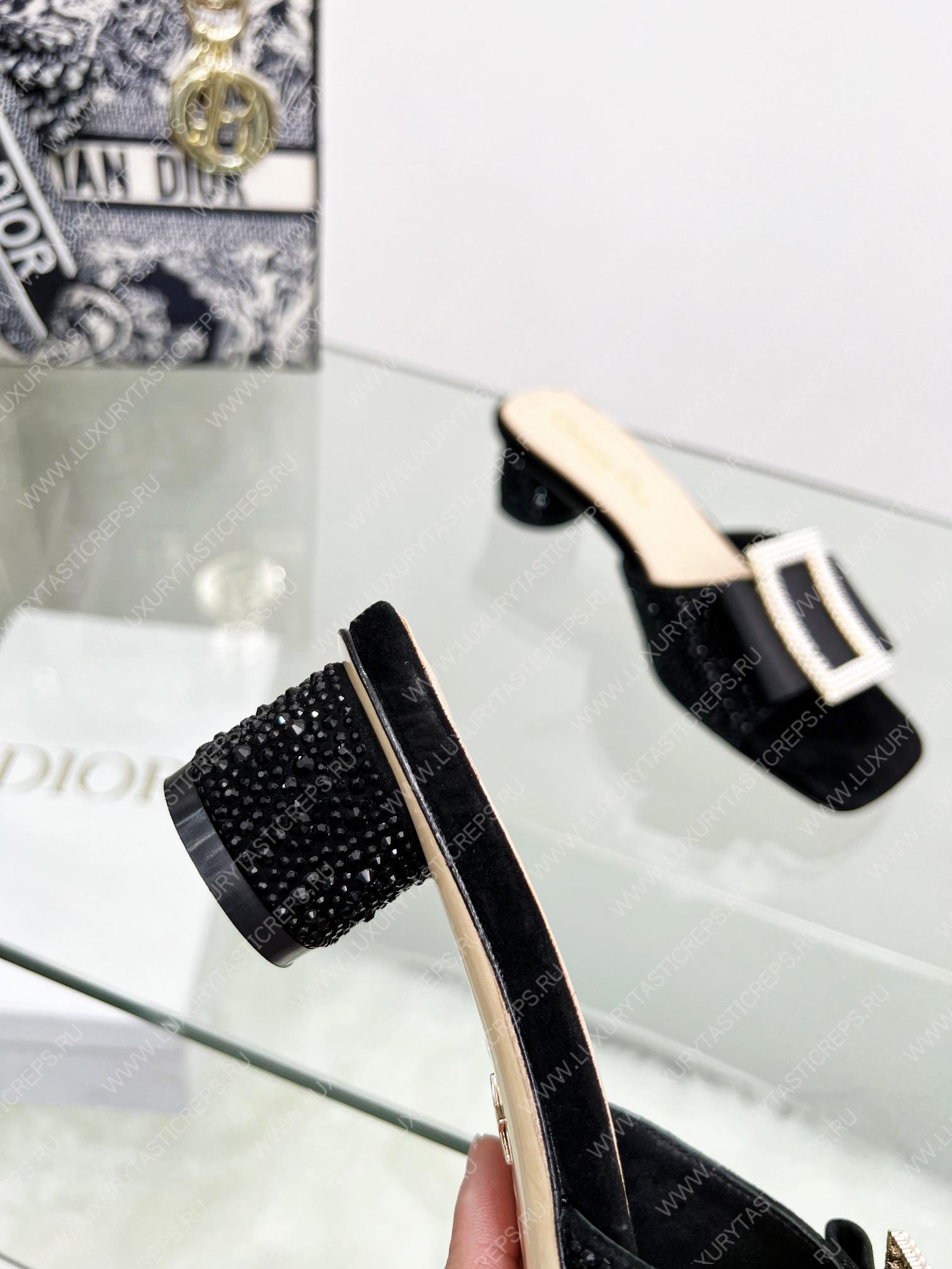 D*or idylle heeled slide black kcq768cst