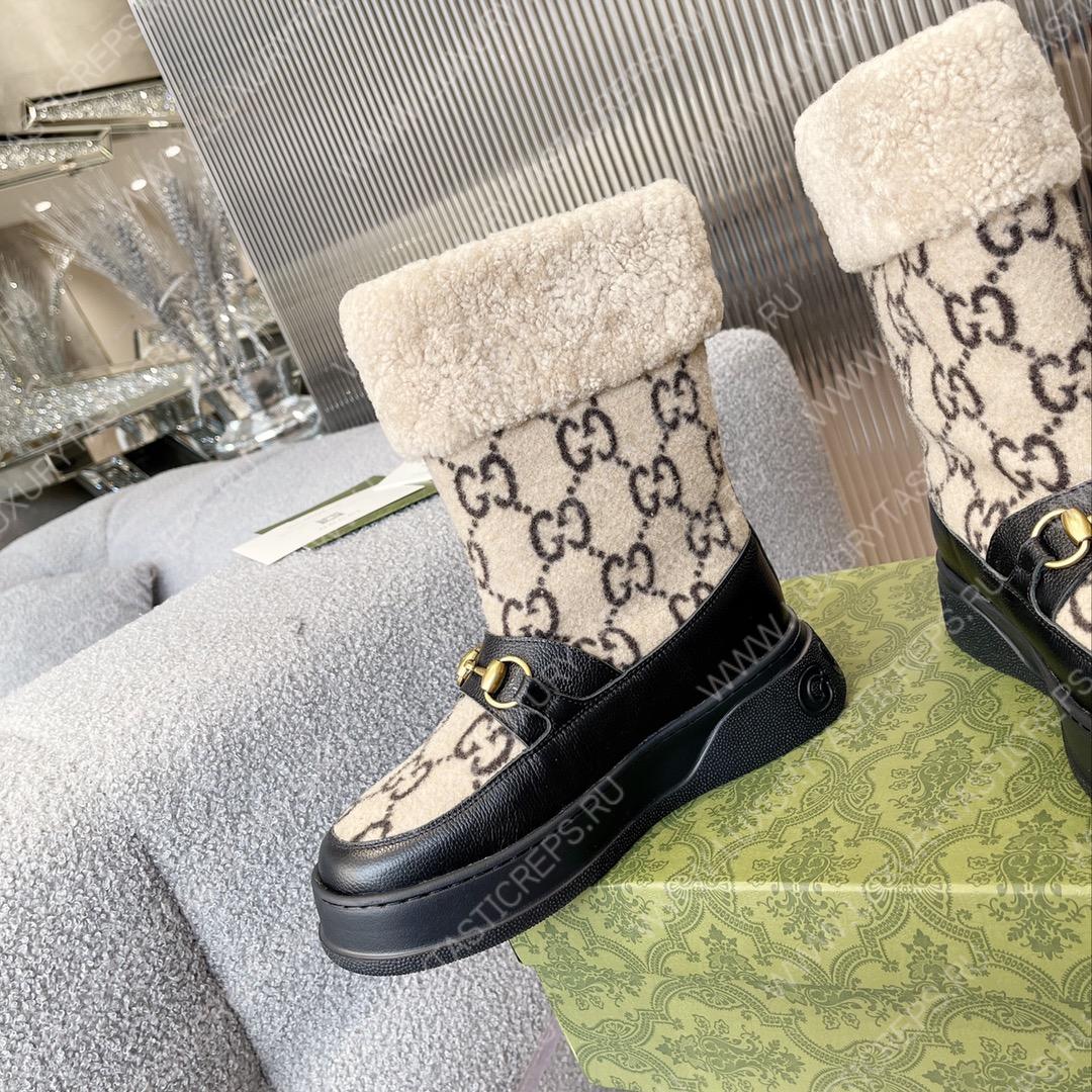 G*u*i fria ankle boot black and beige 550036