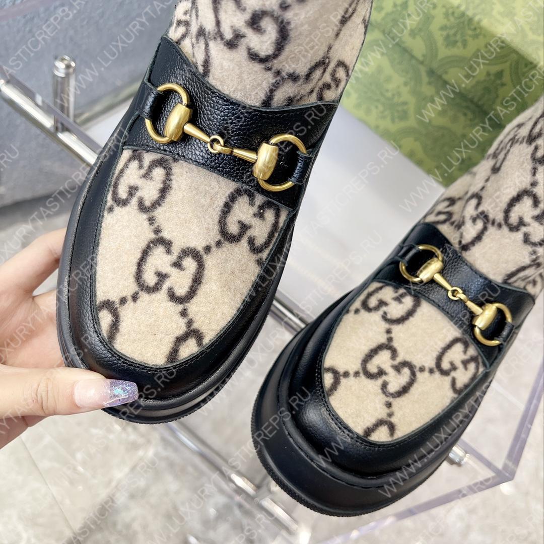 G*u*i fria ankle boot black and beige 550036