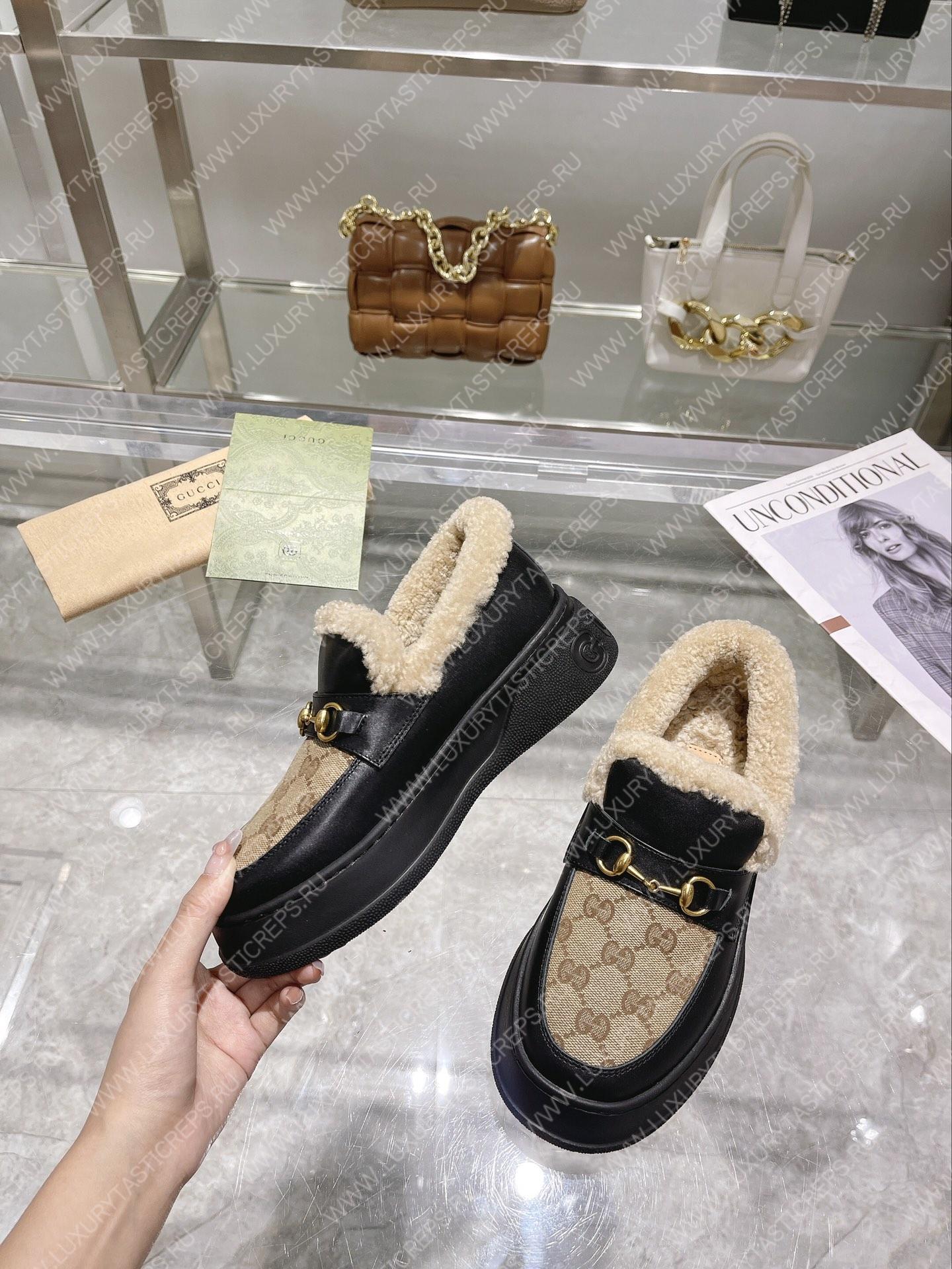 G*u*i horsebit ankle boot beige 550036