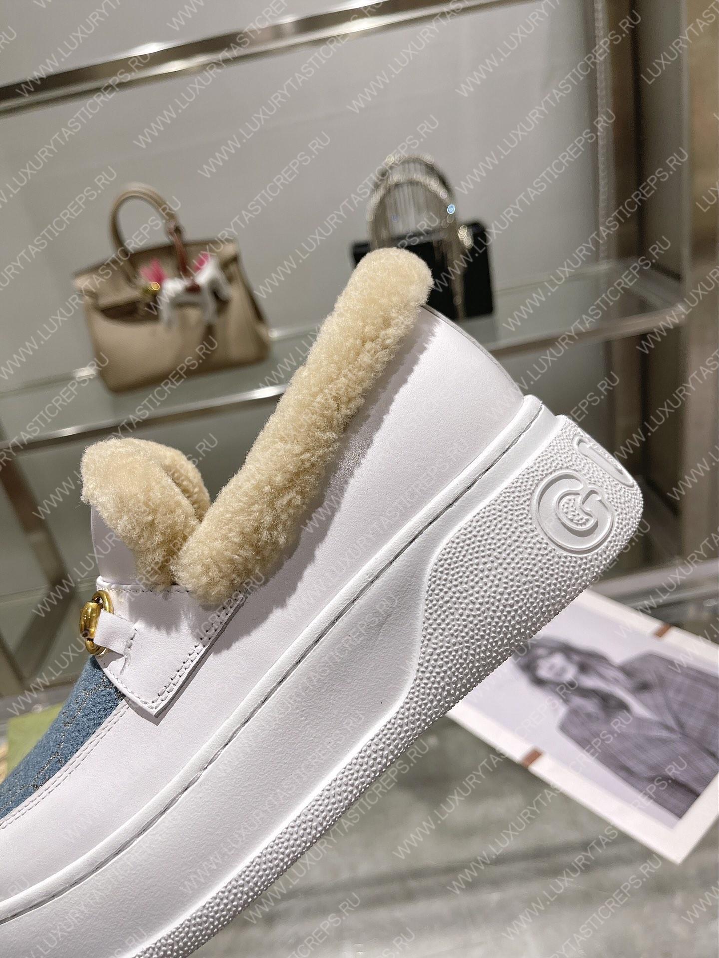 G*u*i horsebit ankle boot white 550036