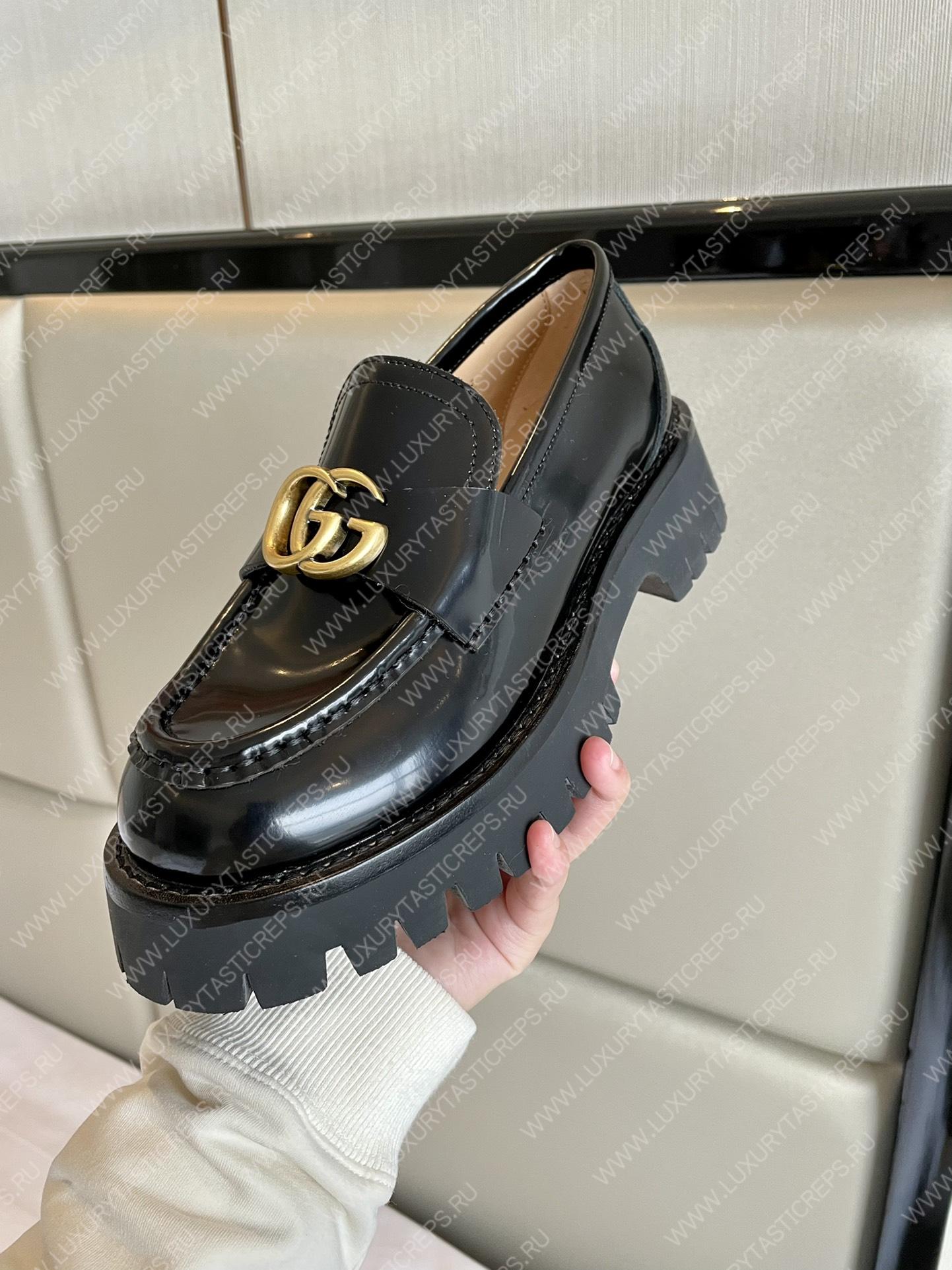 G*u*i loafer with interlocking g black ‎577236