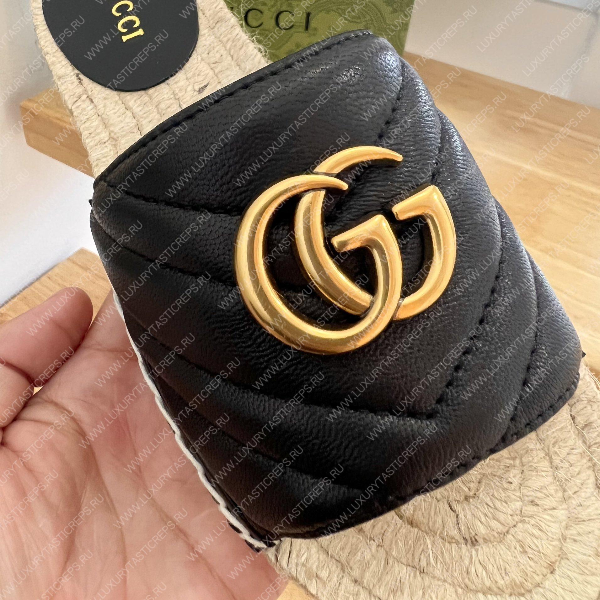 G*u*i pilar gg matelasse slide black 646169