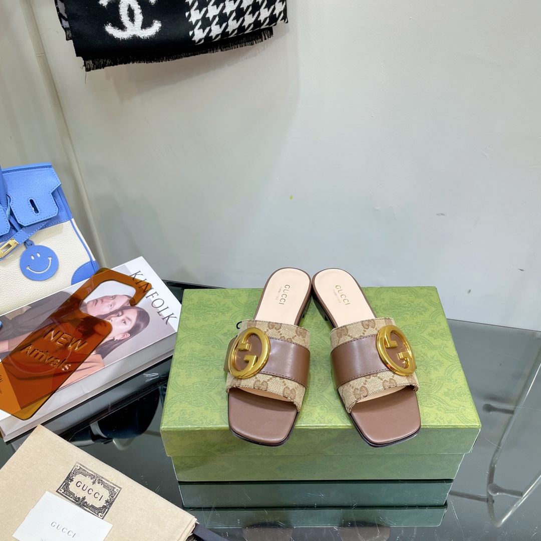 G*u*i double g slide brown 646169