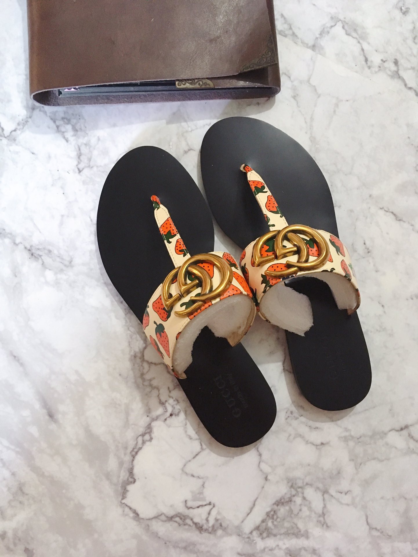 G*u*i marmont leather sandal multicolour ‎612138