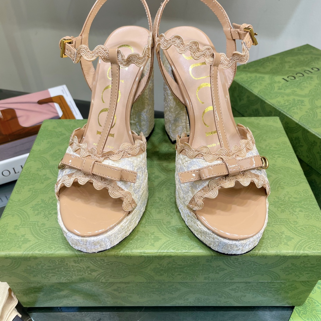 G*u*i sup*e platform sandals brown ‎730022