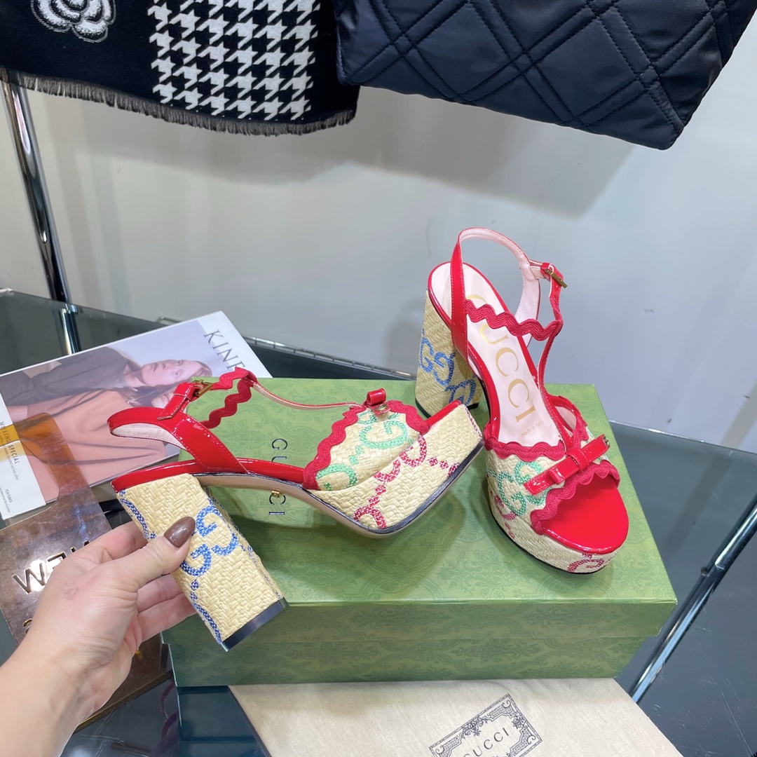 G*u*i sup*e platform sandals red ‎730022