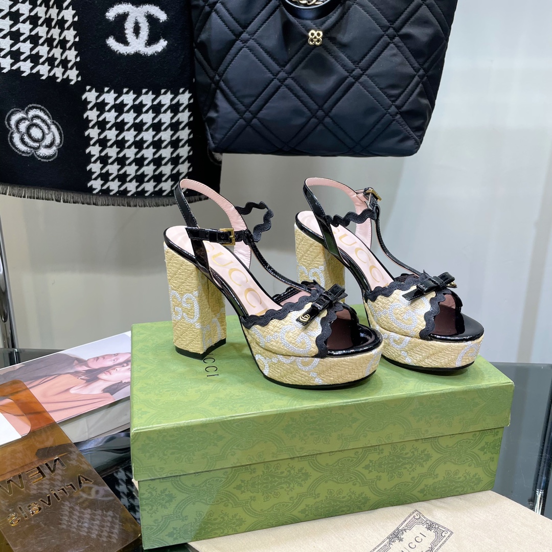 G*u*i sup*e platform sandals black ‎730022