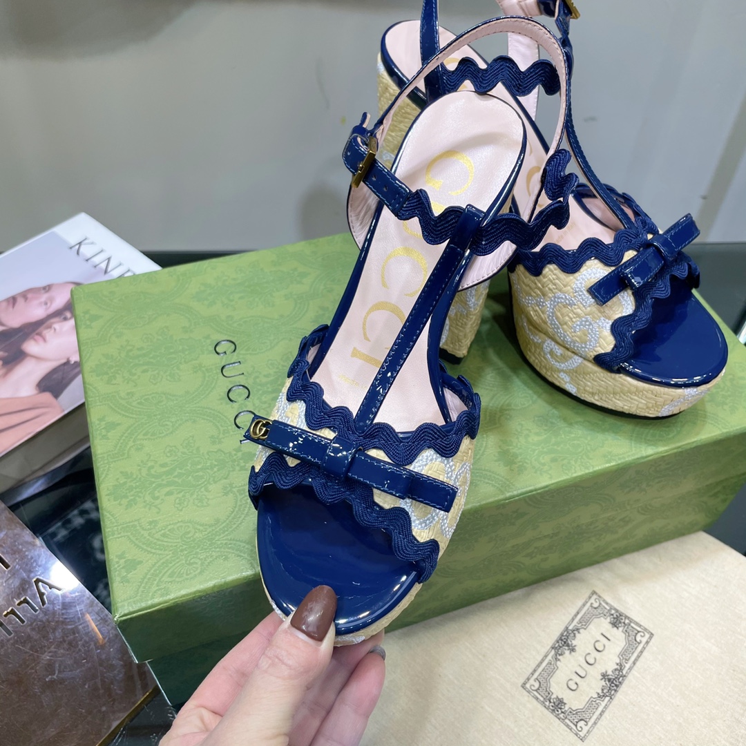 G*u*i sup*e platform sandals blue ‎730022