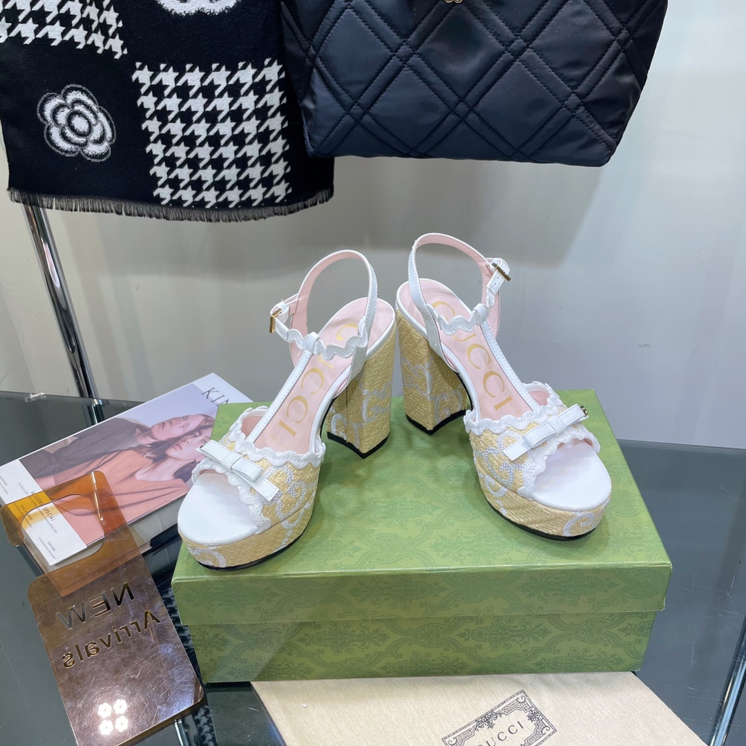 G*u*i sup*e platform sandals white ‎730022