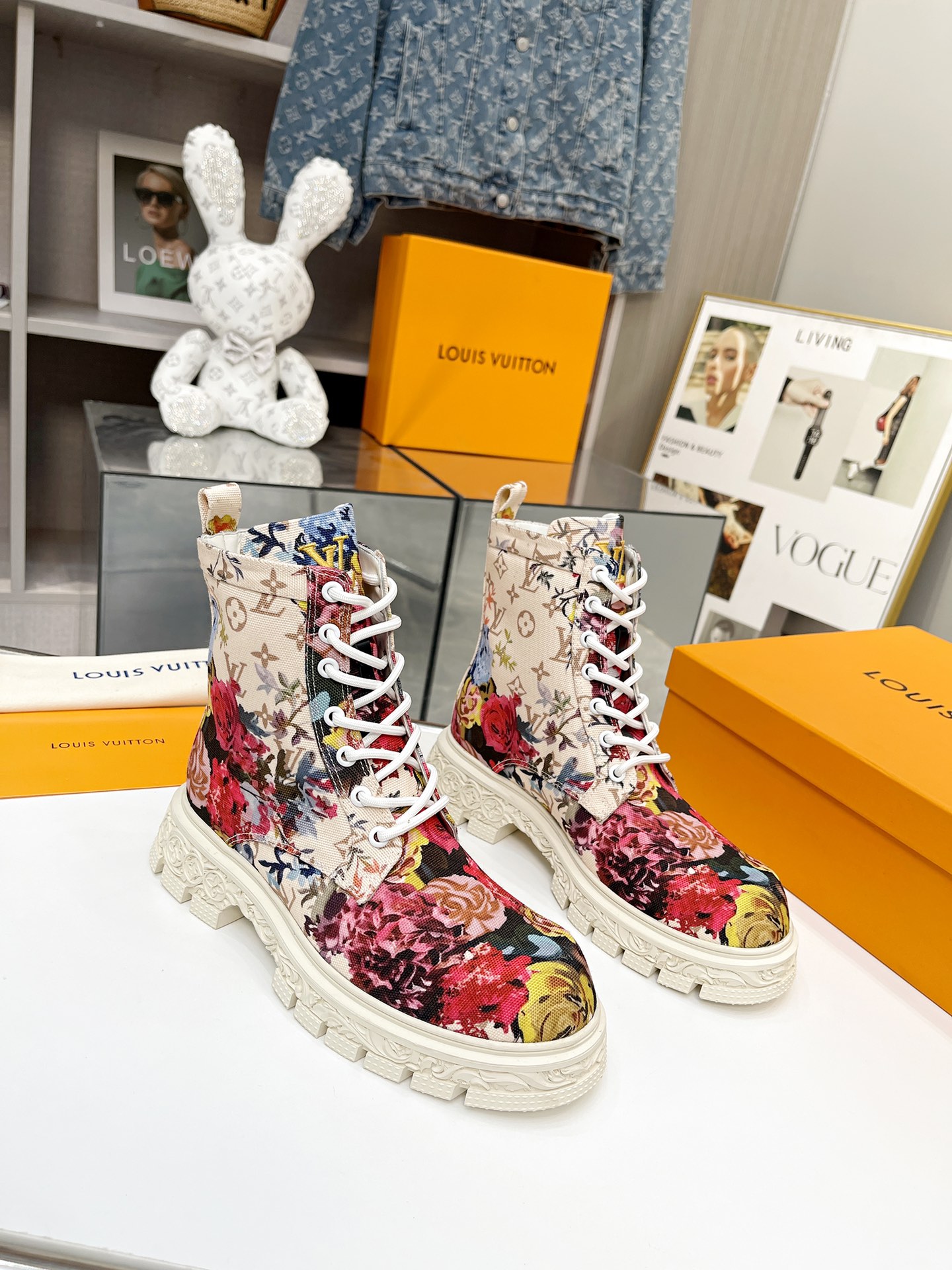 l**is V*t*n floral ankle boots white 1a9hac
