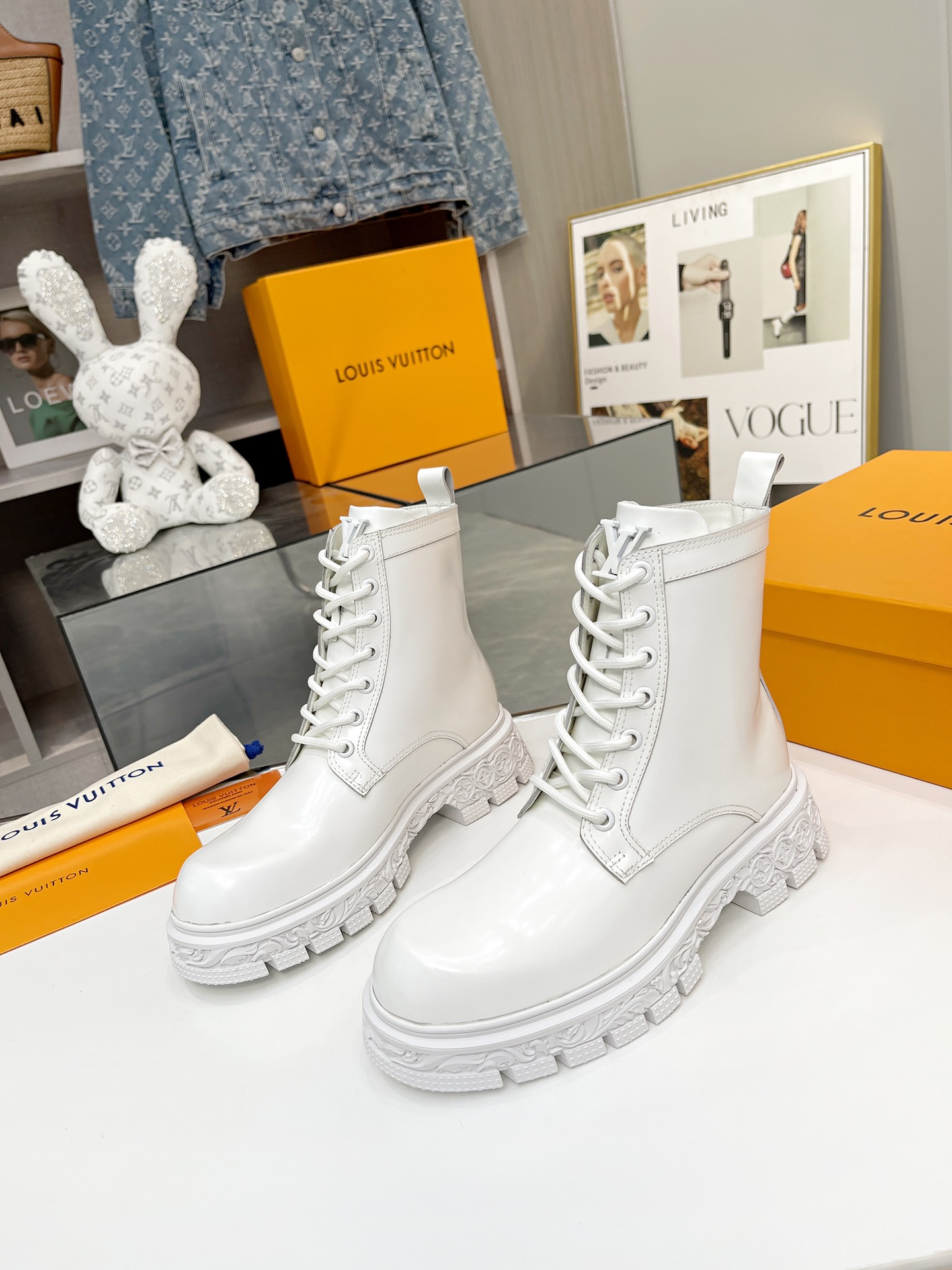 l**is V*t*n floral ankle boots white 1a9hac