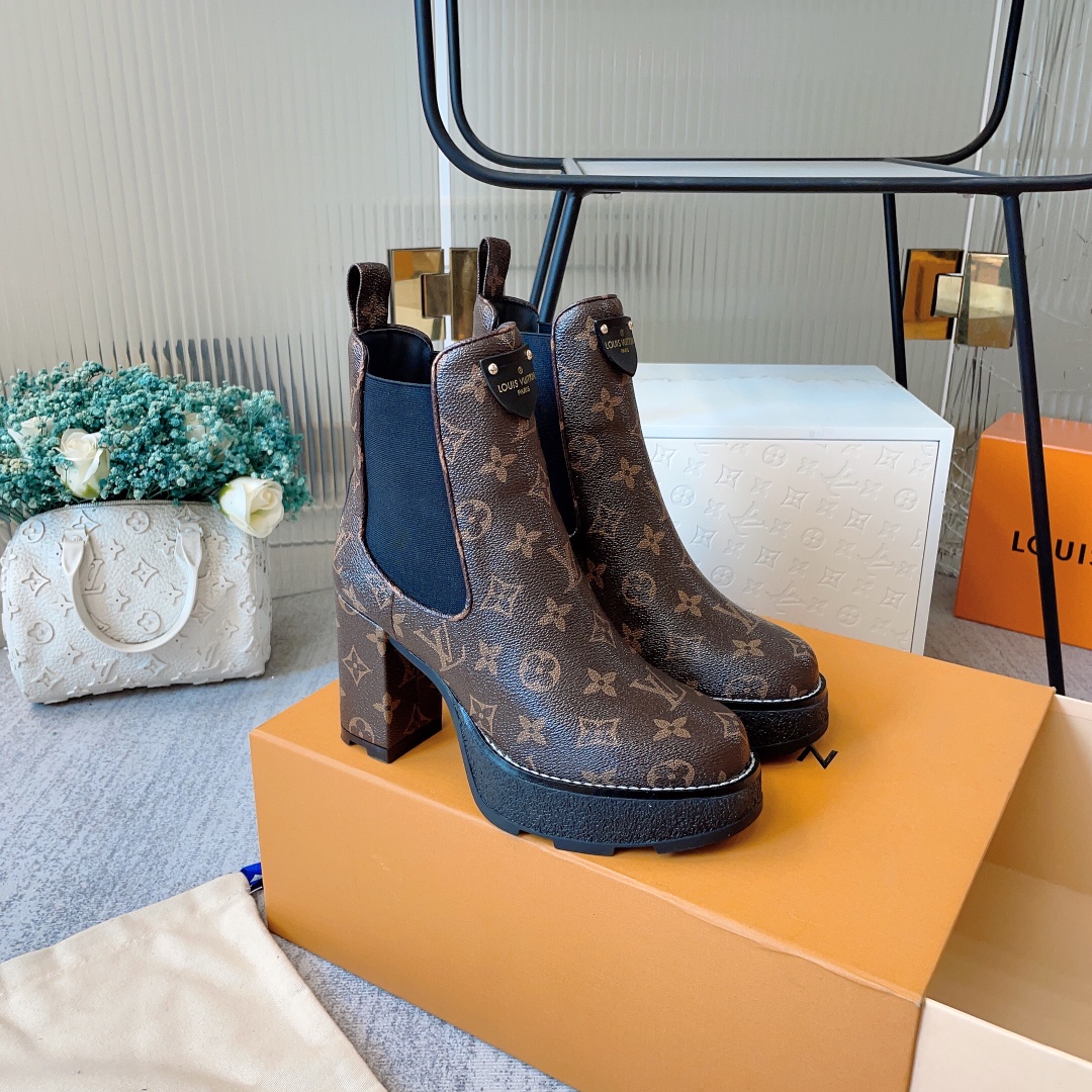 l**is V*t*n beaubourg platform ankle boots brown 1a8qck