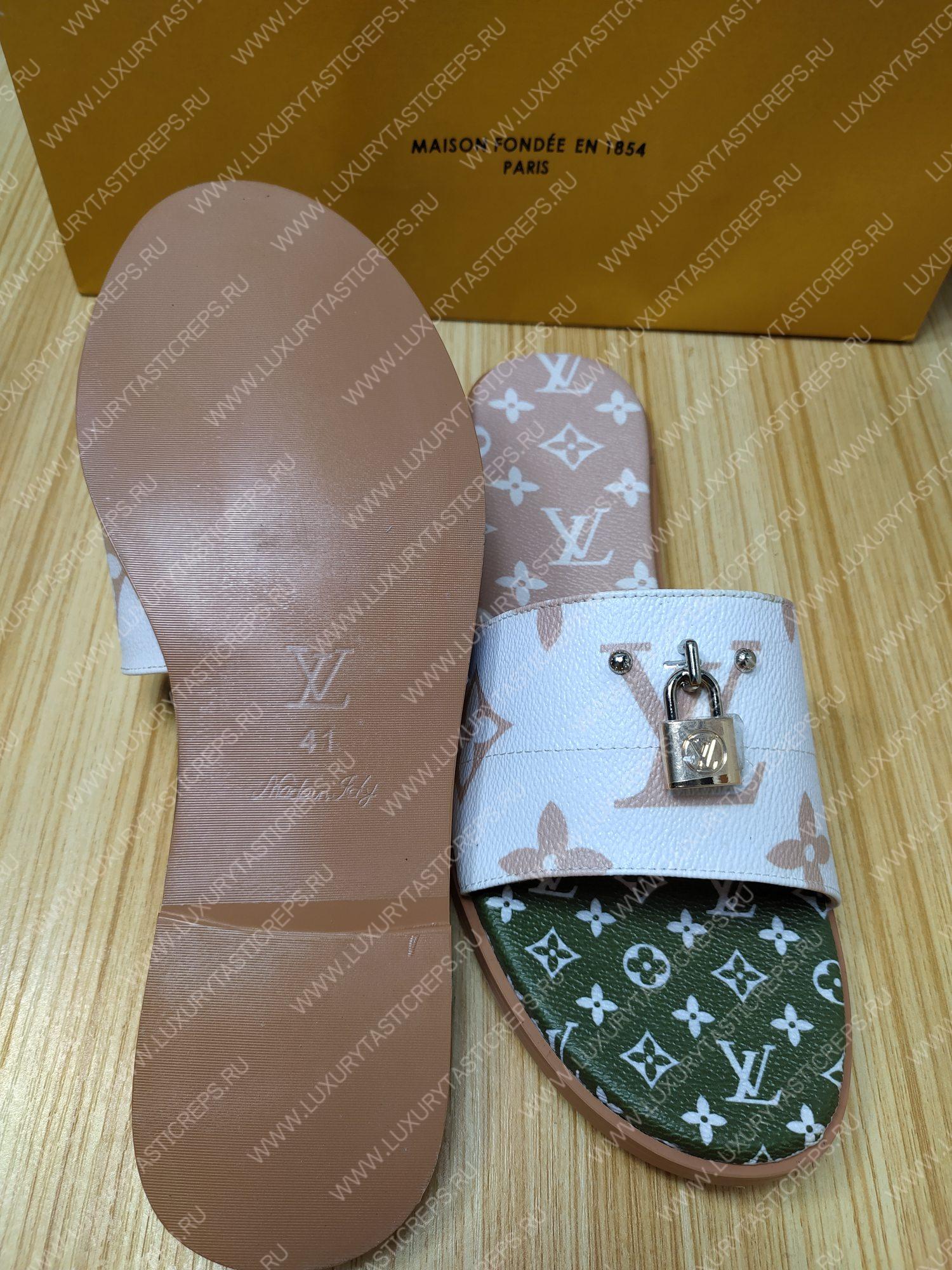 l**is V*t*n mule plate lock it white and fawn 1a64mn