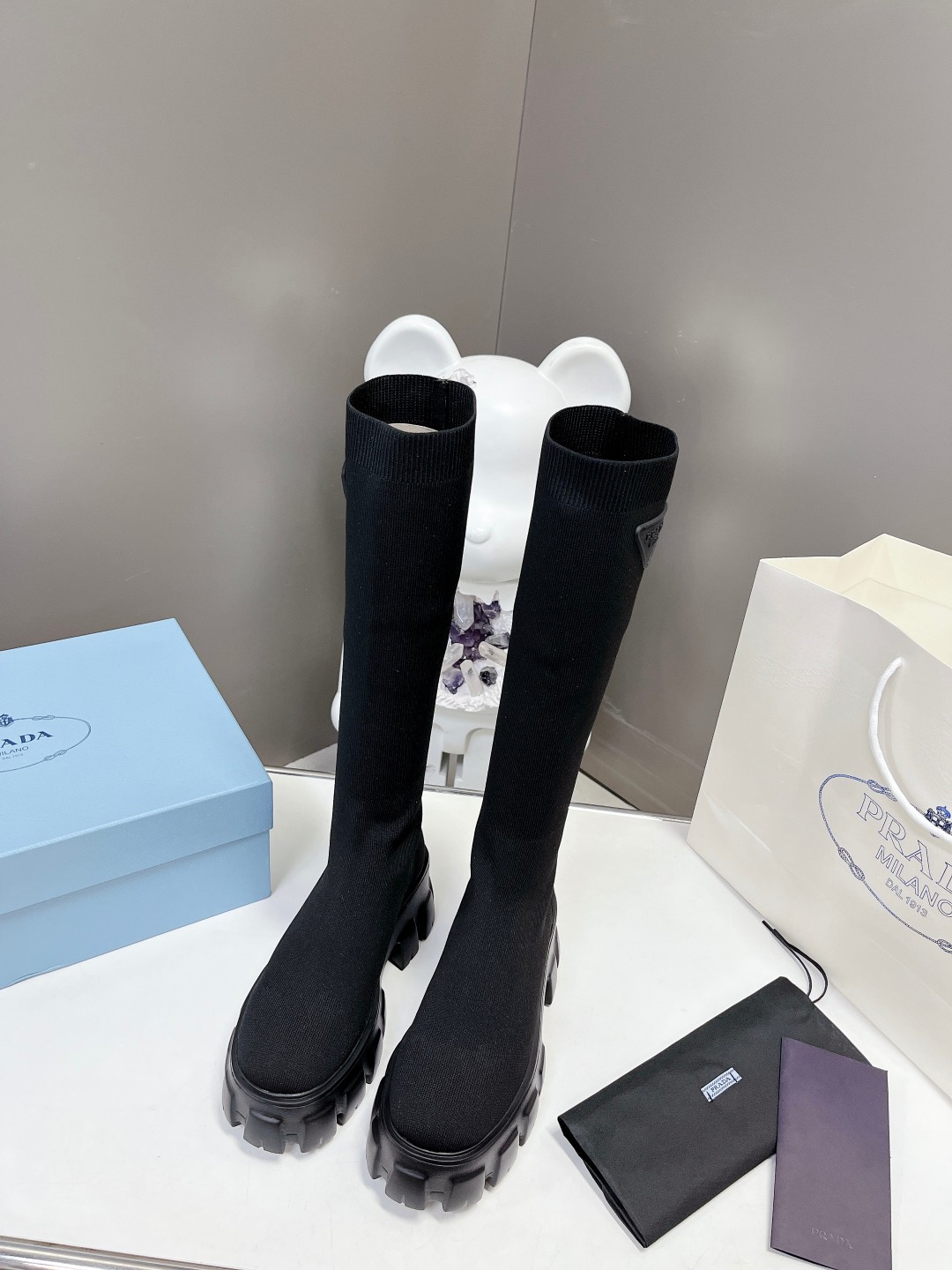 Pra*a monolith knit boots black 1w116n