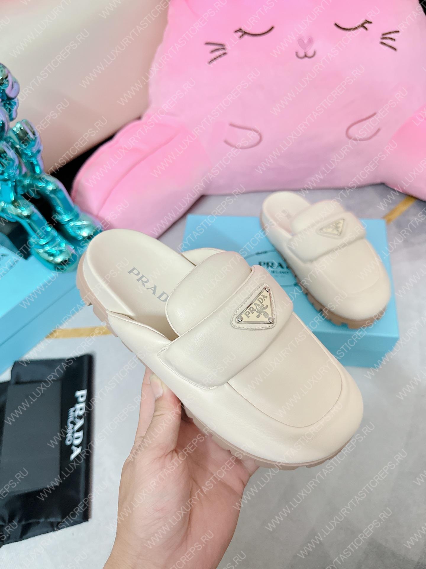 Pra*a soft padded sabots off white 1d109n