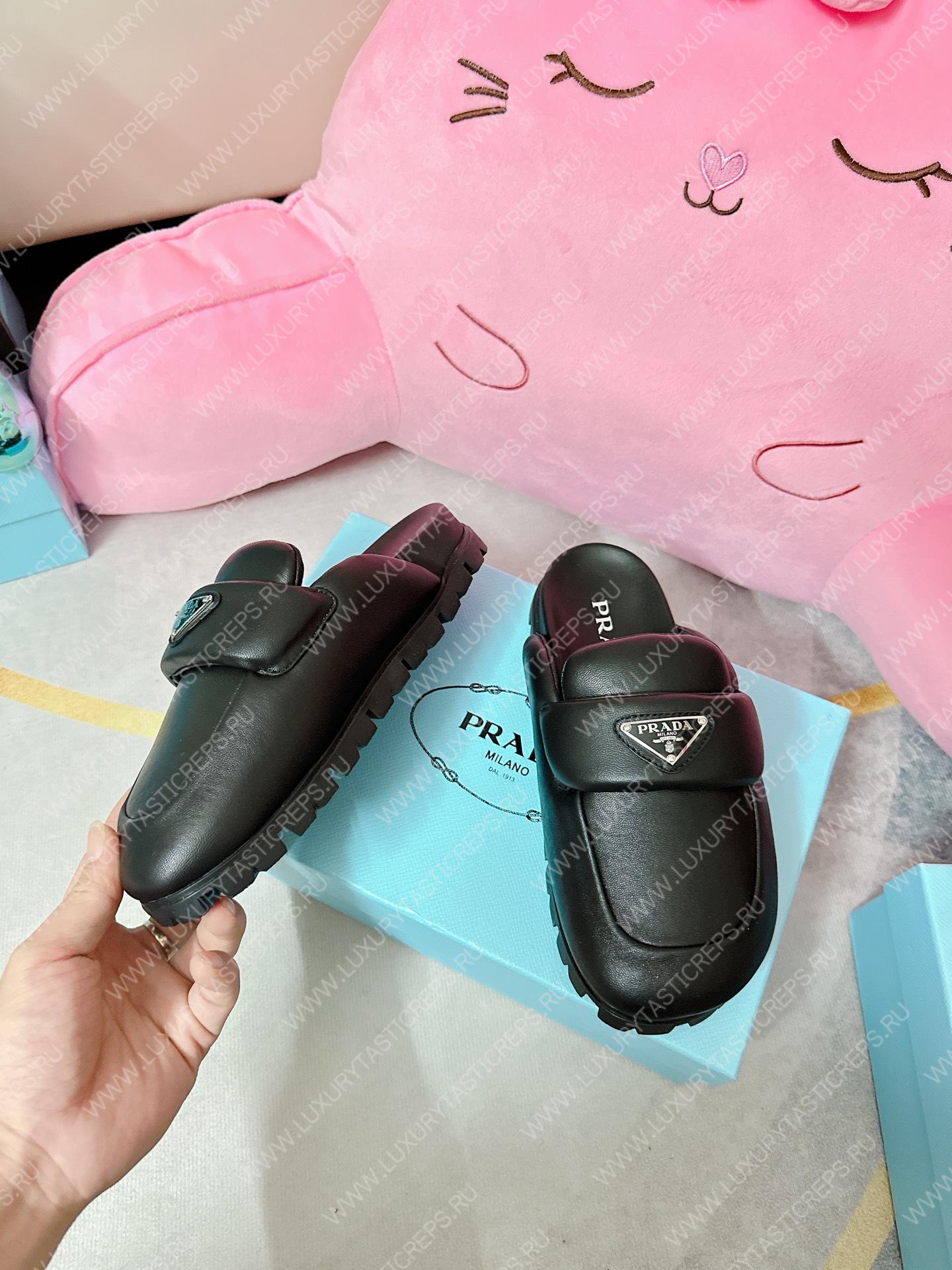 Pra*a soft padded sabots black 1d109n