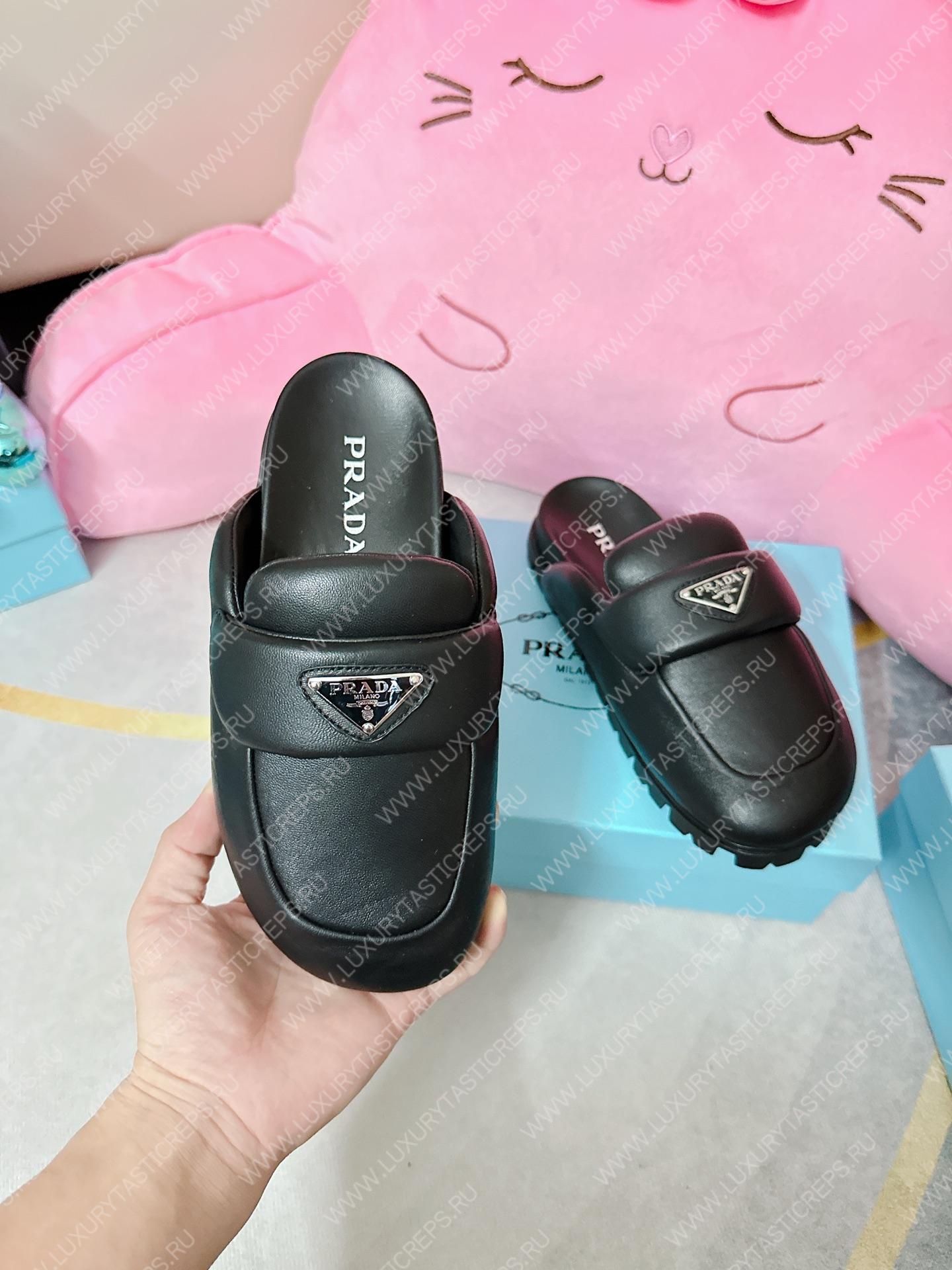 Pra*a soft padded sabots black 1d109n