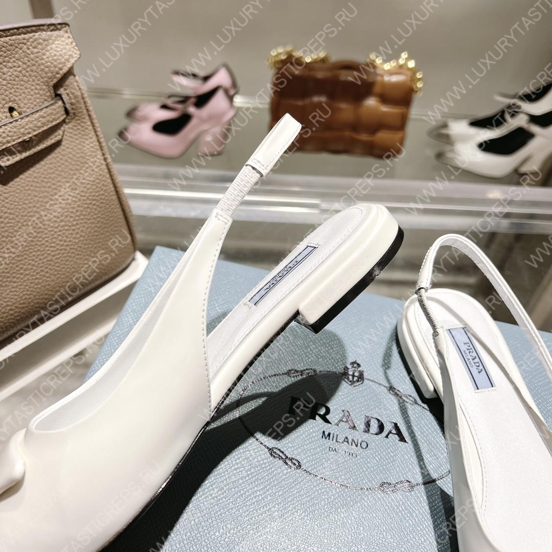 Pra*a brushed leather slingbacks white 1i565m