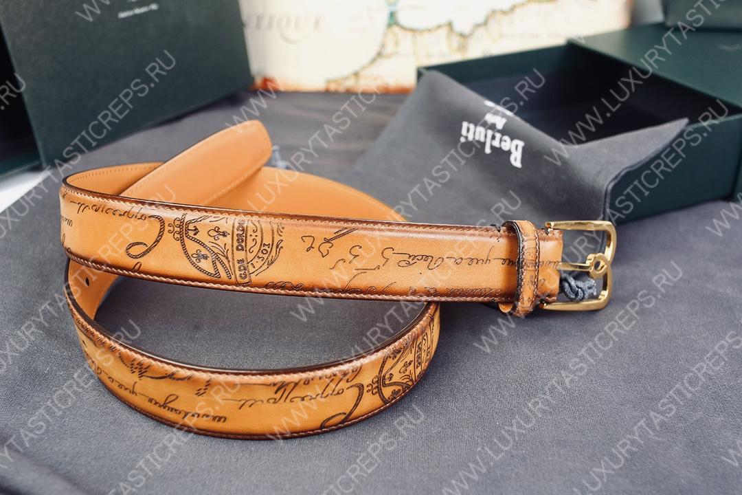 BERLUTI LEATHER BELT BROWN C0028-R1