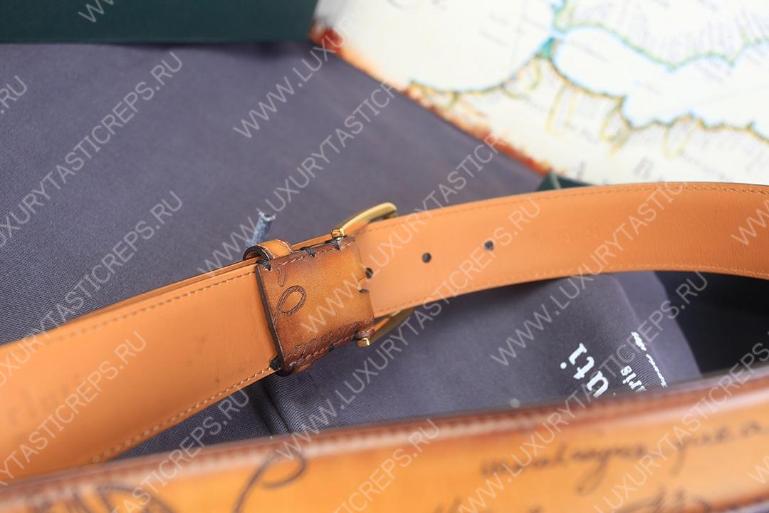 BERLUTI LEATHER BELT BROWN C0028-R1