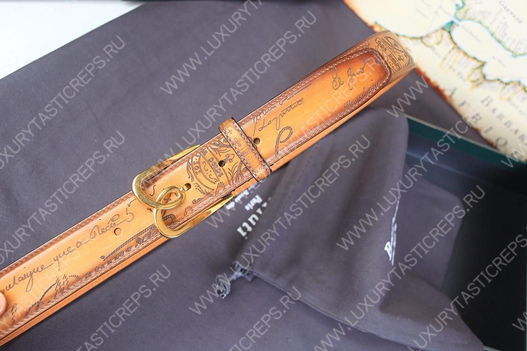BERLUTI LEATHER BELT BROWN C0028-R1