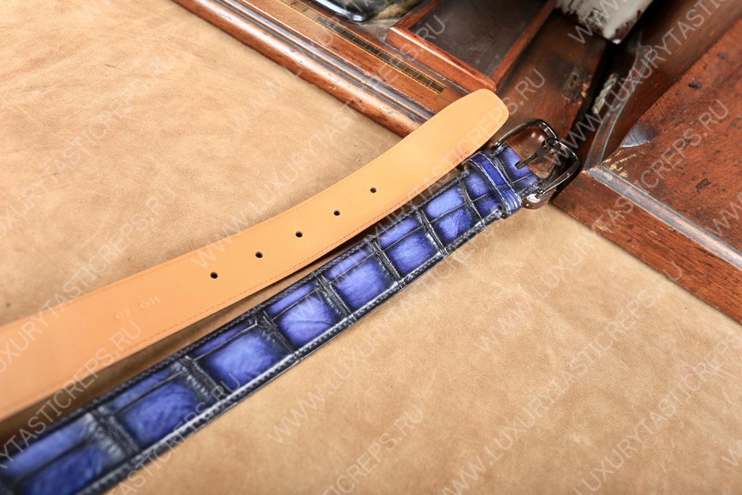 BERLUTI ALLIGATOR BELT PURPLE C0035-E2