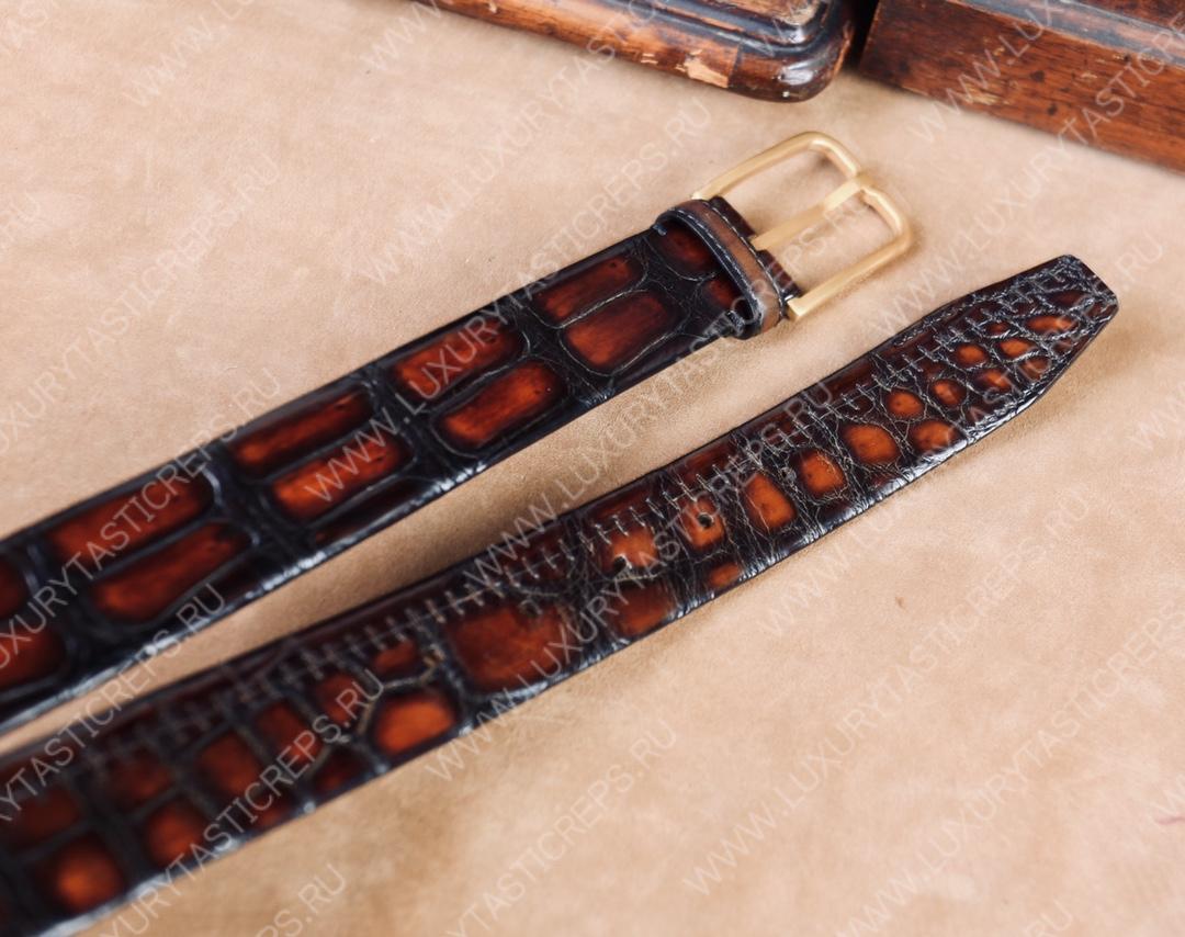 BERLUTI ALLIGATOR BELT RED C0035-E2