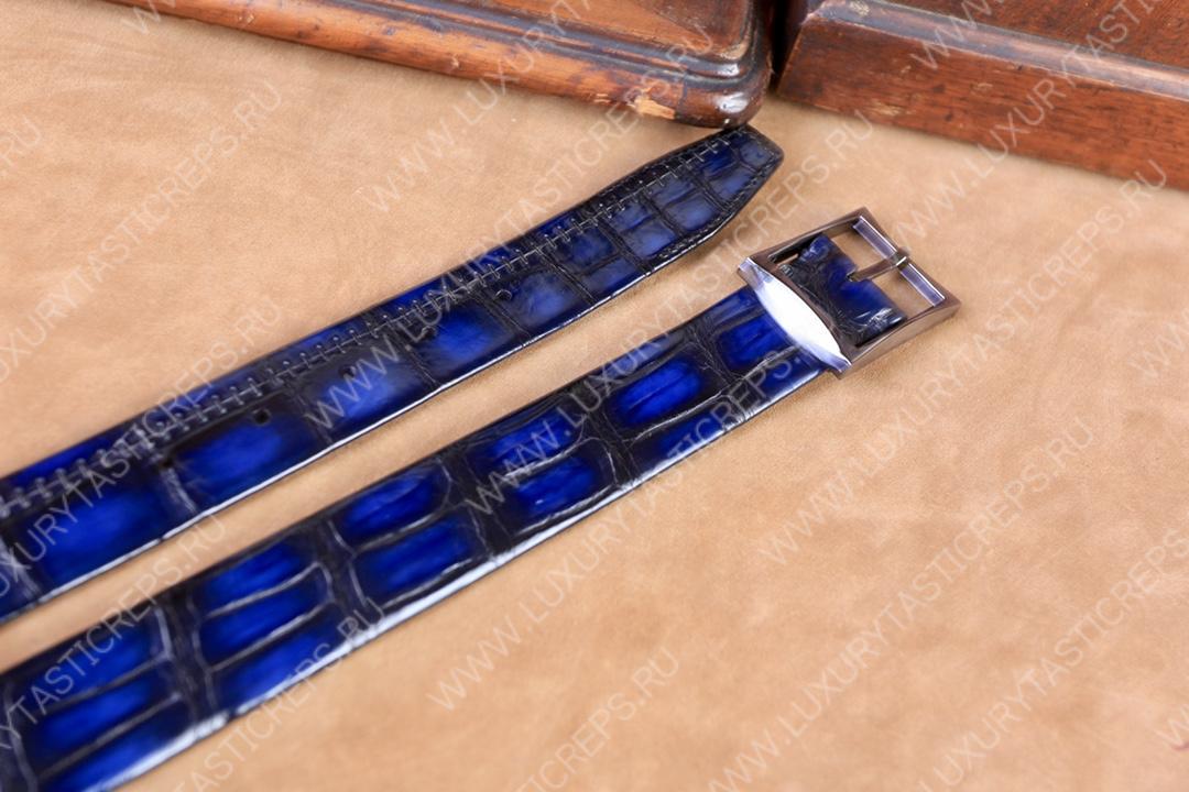 BERLUTI ALLIGATOR BELT BLUE C0035-E2