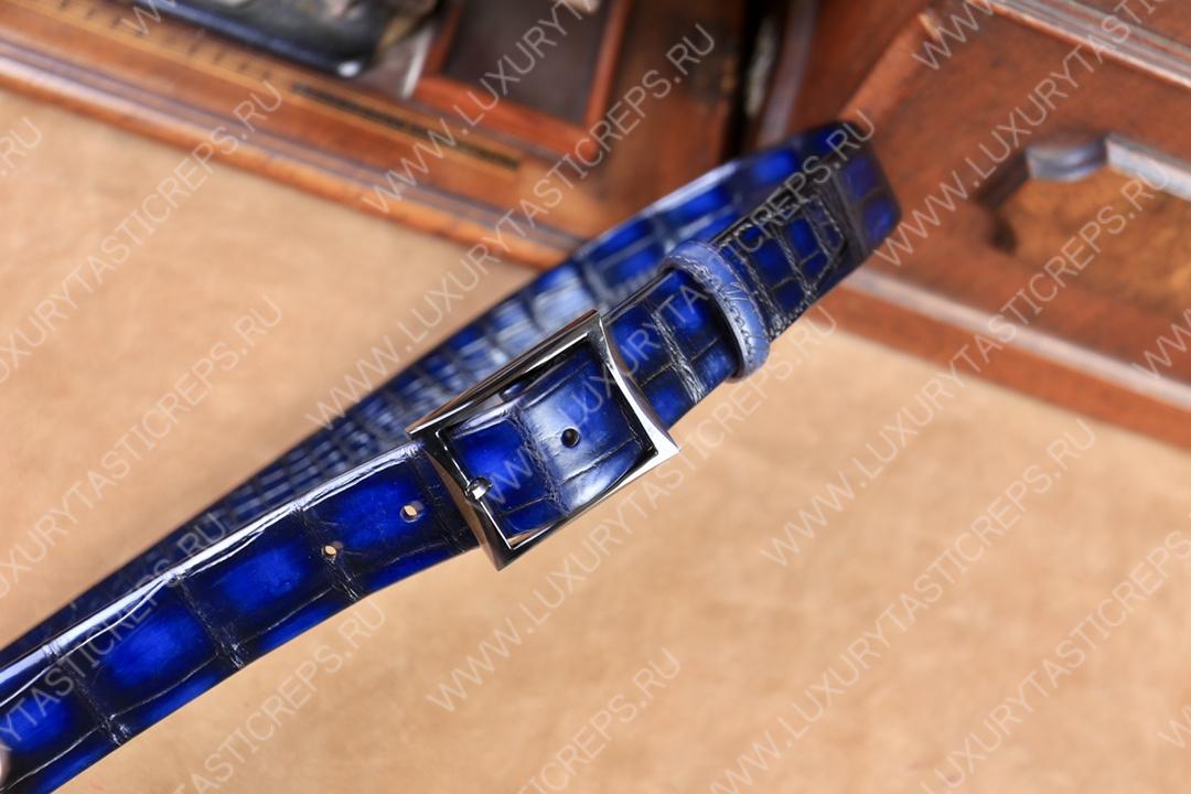BERLUTI ALLIGATOR BELT BLUE C0035-E2