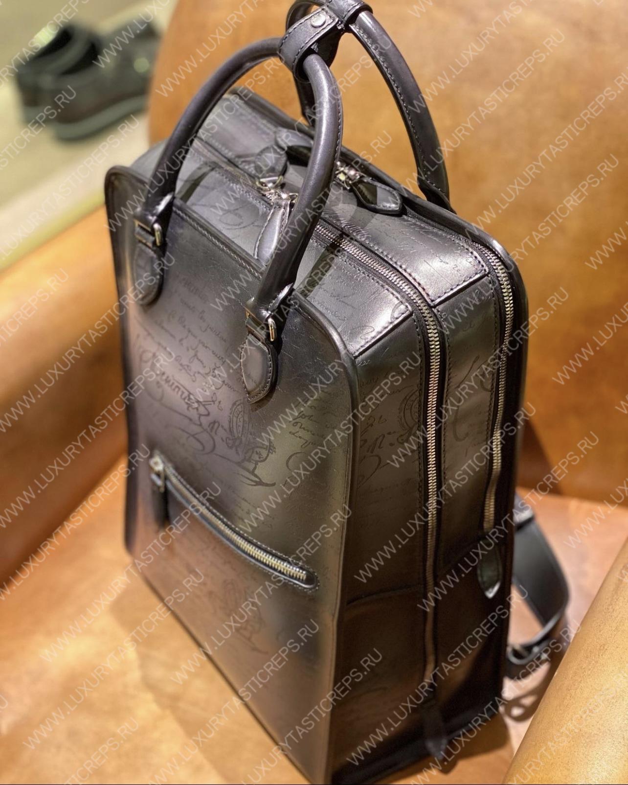 BRELUTI PREMIER JOUR SCRITTO BACKPACK BLACK PREMIER_JOUR-V2