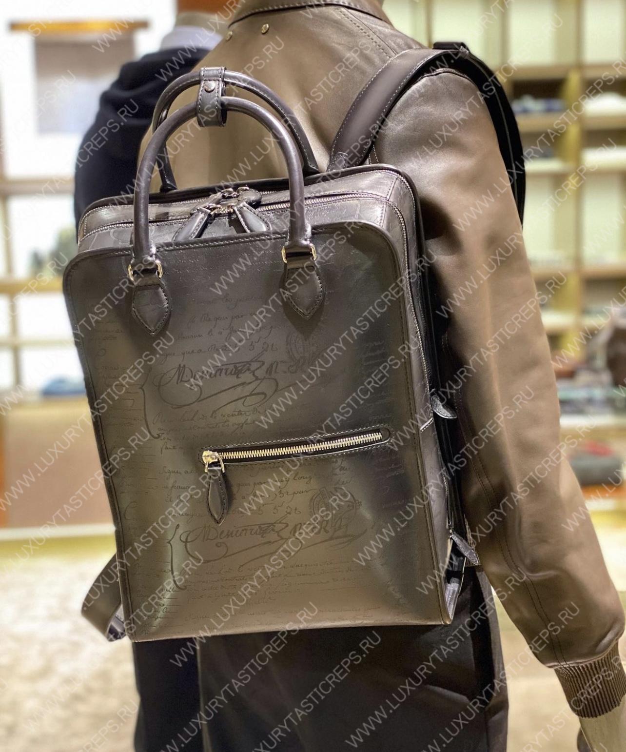 BRELUTI PREMIER JOUR SCRITTO BACKPACK BLACK PREMIER_JOUR-V2