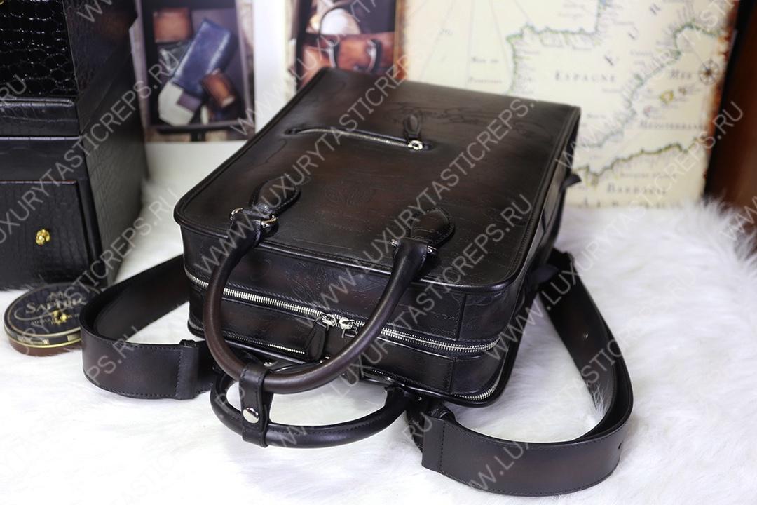 BRELUTI PREMIER JOUR SCRITTO BACKPACK DARK BROWN PREMIER_JOUR-V2