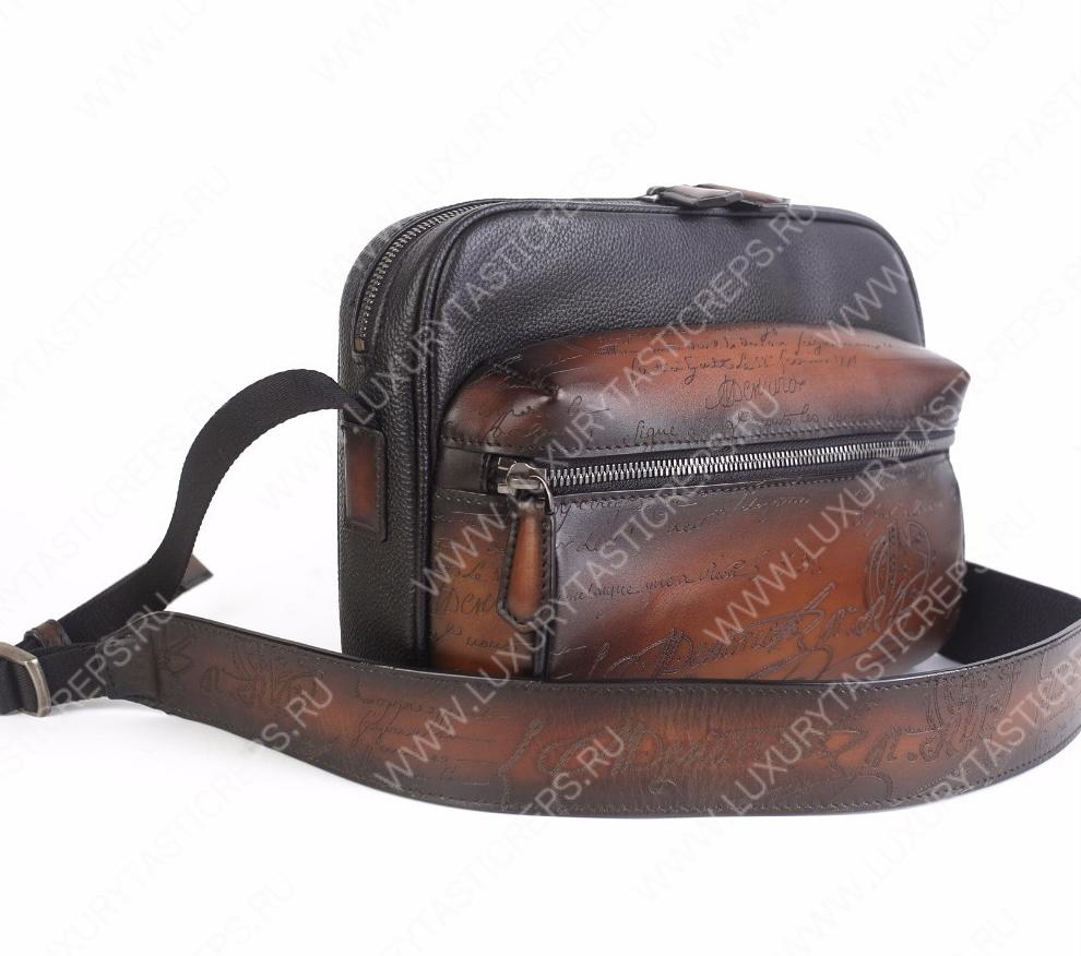 BERLUTI VENEZIA SCRITTO BACKPACK BROWN S5579-V2